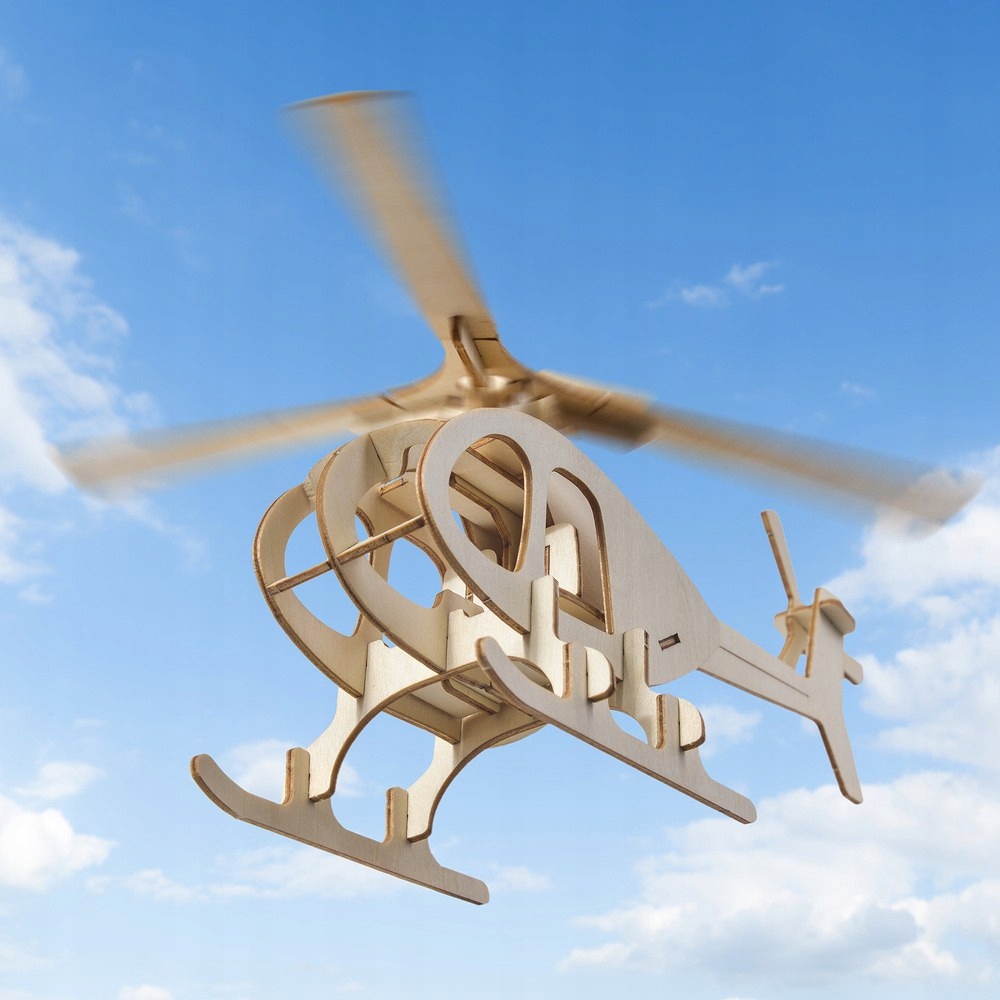 DREWNIANE PUZZLE 3D HELIKOPTER MODEL DO SKŁADANIA Marka inna