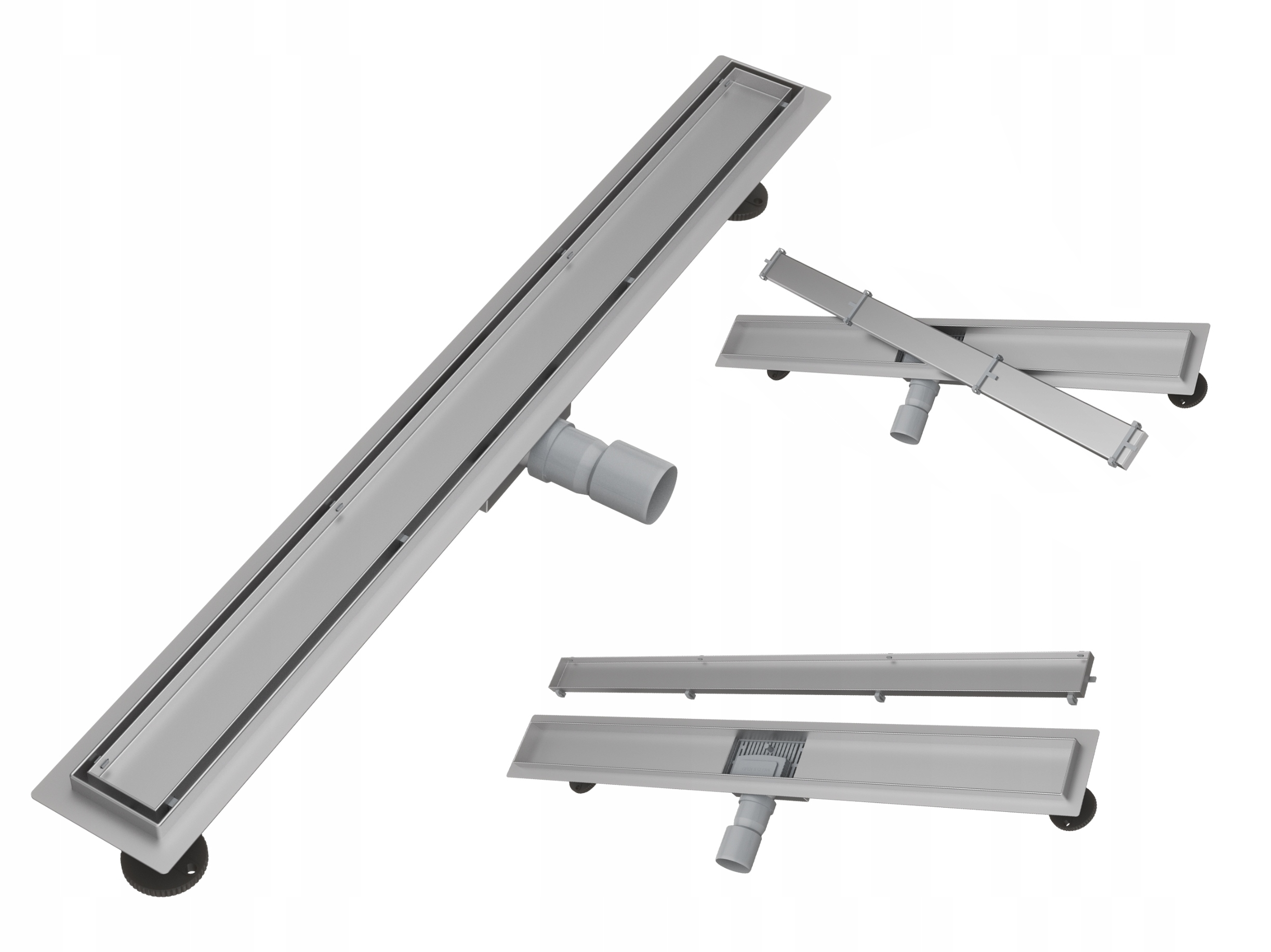 Lineárny Odtok Pod Dlažbu 90 cm Oceľ 2v1 Sifón Sprchová Vanička Entero