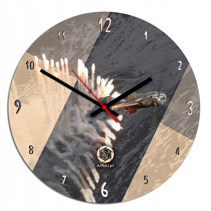 Zegar ścienny MILITARY sand CHŁOPIEC śmigłowiec