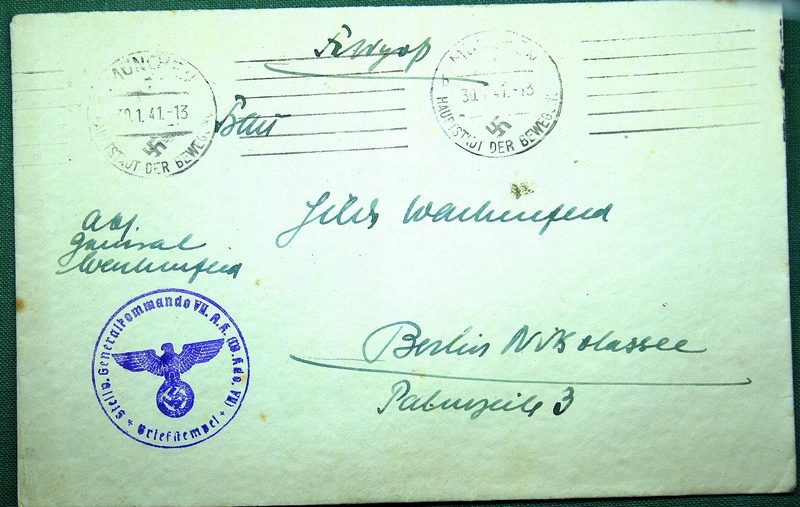 NIEMCY RZESZA NIEMIECKA KOPERTA PO LISCIE Z FRONTU
