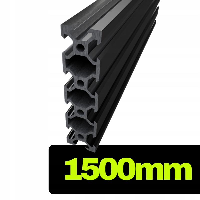 Hliníkový profil V-slot 2080 černý o délce 150 cm