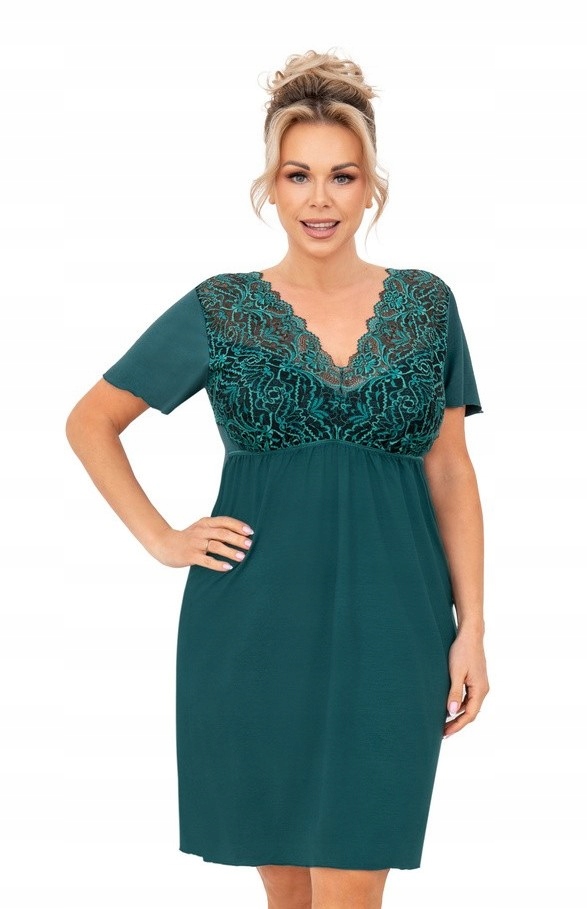 Donna Melania plus košile noční zelená viskóza 6XL/52