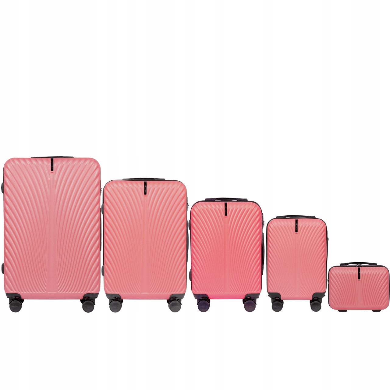 Sada 5 cestovních kufrů Wings, XXL sada zavazadel z Abs na 4 kolečkách