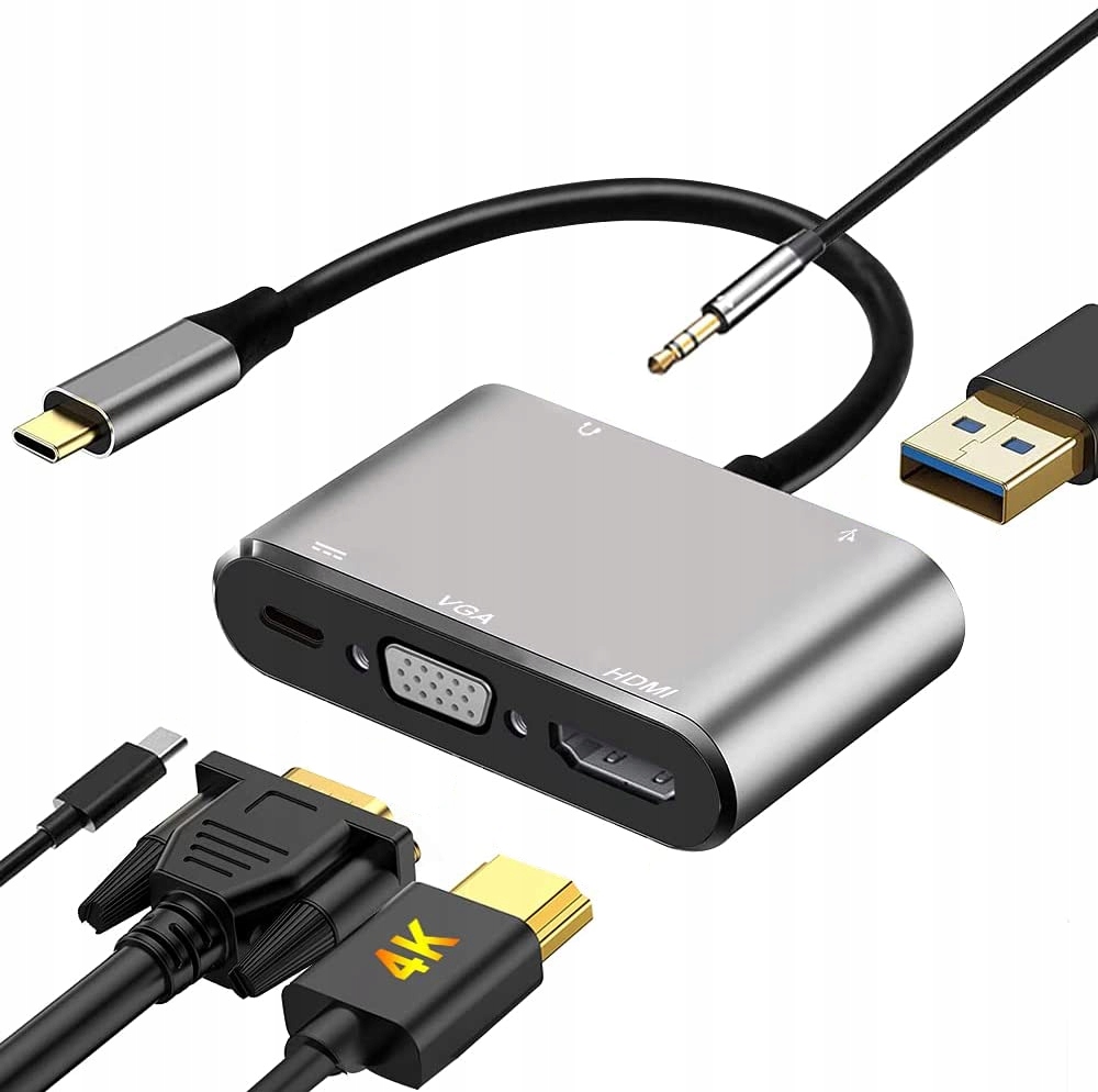 

Adapter z Usb C 3.1 na Hdmi Vga Thunderbolt 3 4K
