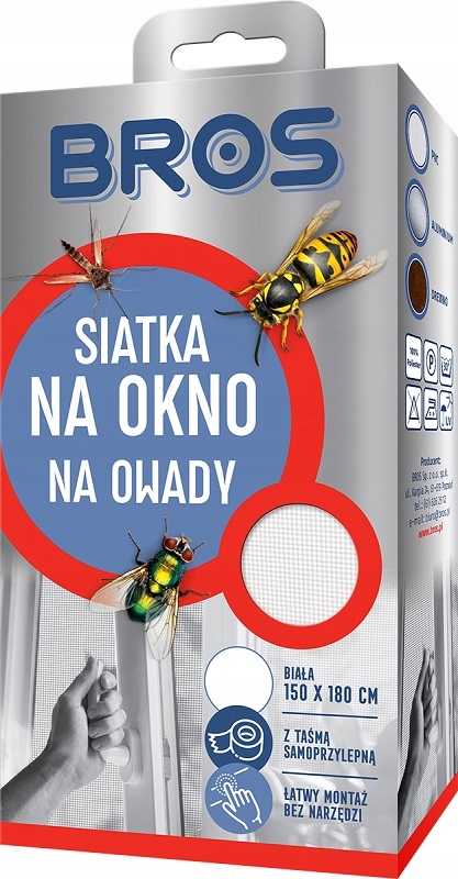 

Siatka moskitiera na okno na owady biała 150x180cm
