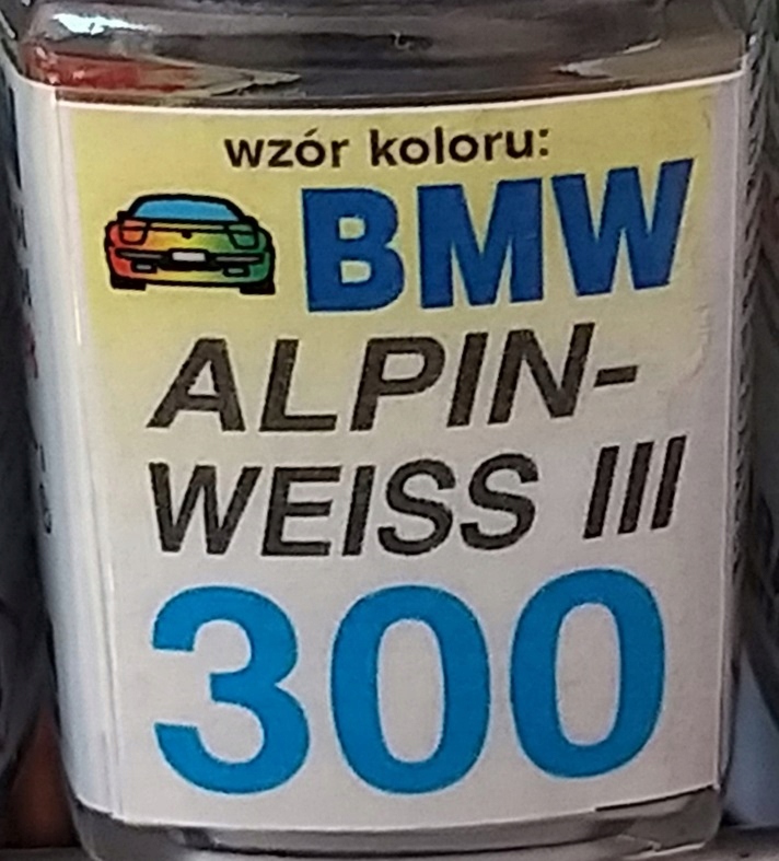 

Zaprawka Lakiernicza Bmw 300 alpin weiss III