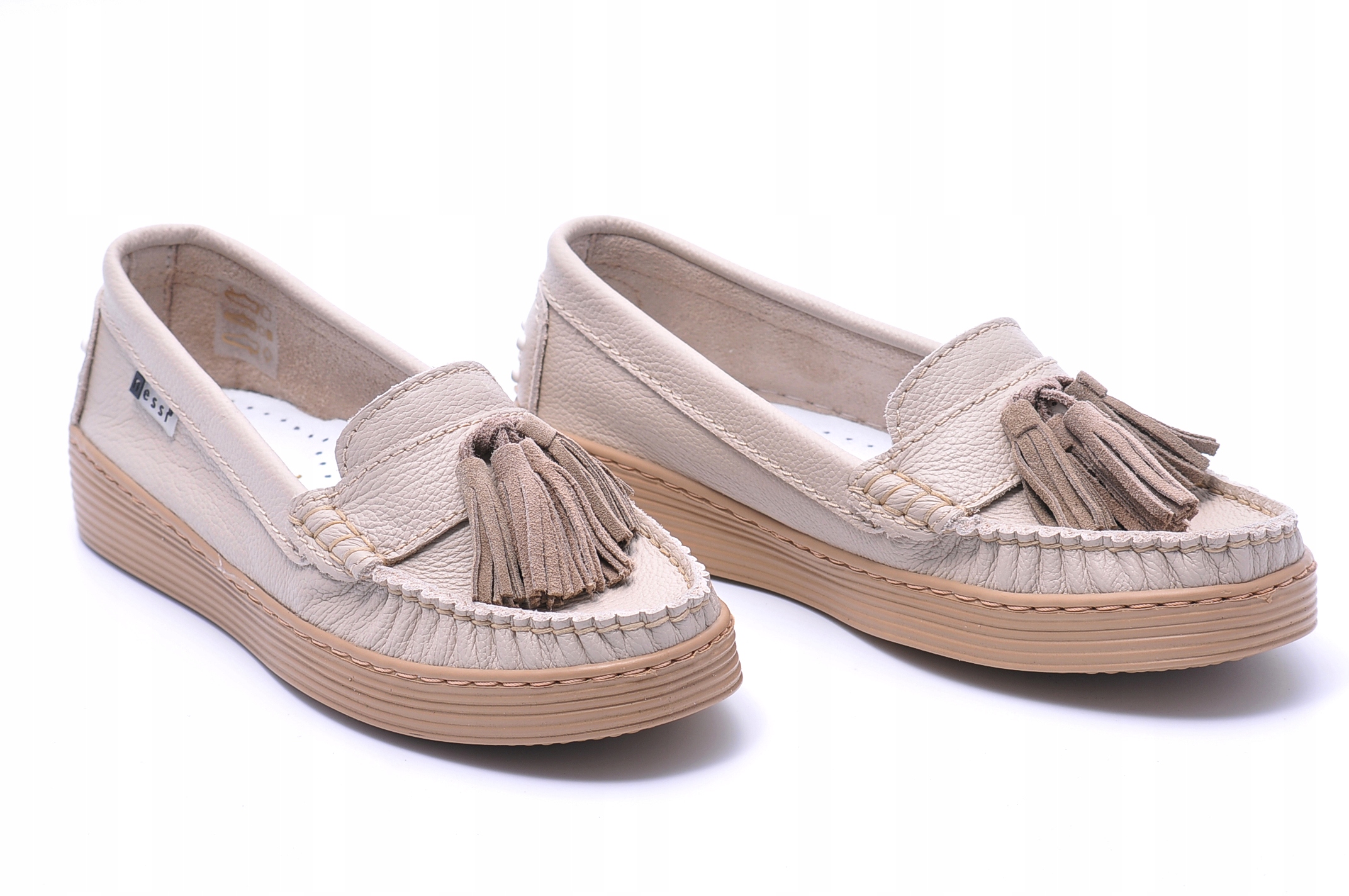 Mokasyny Nessi 18309 Beż lico Rozmiar 39 Model 18309