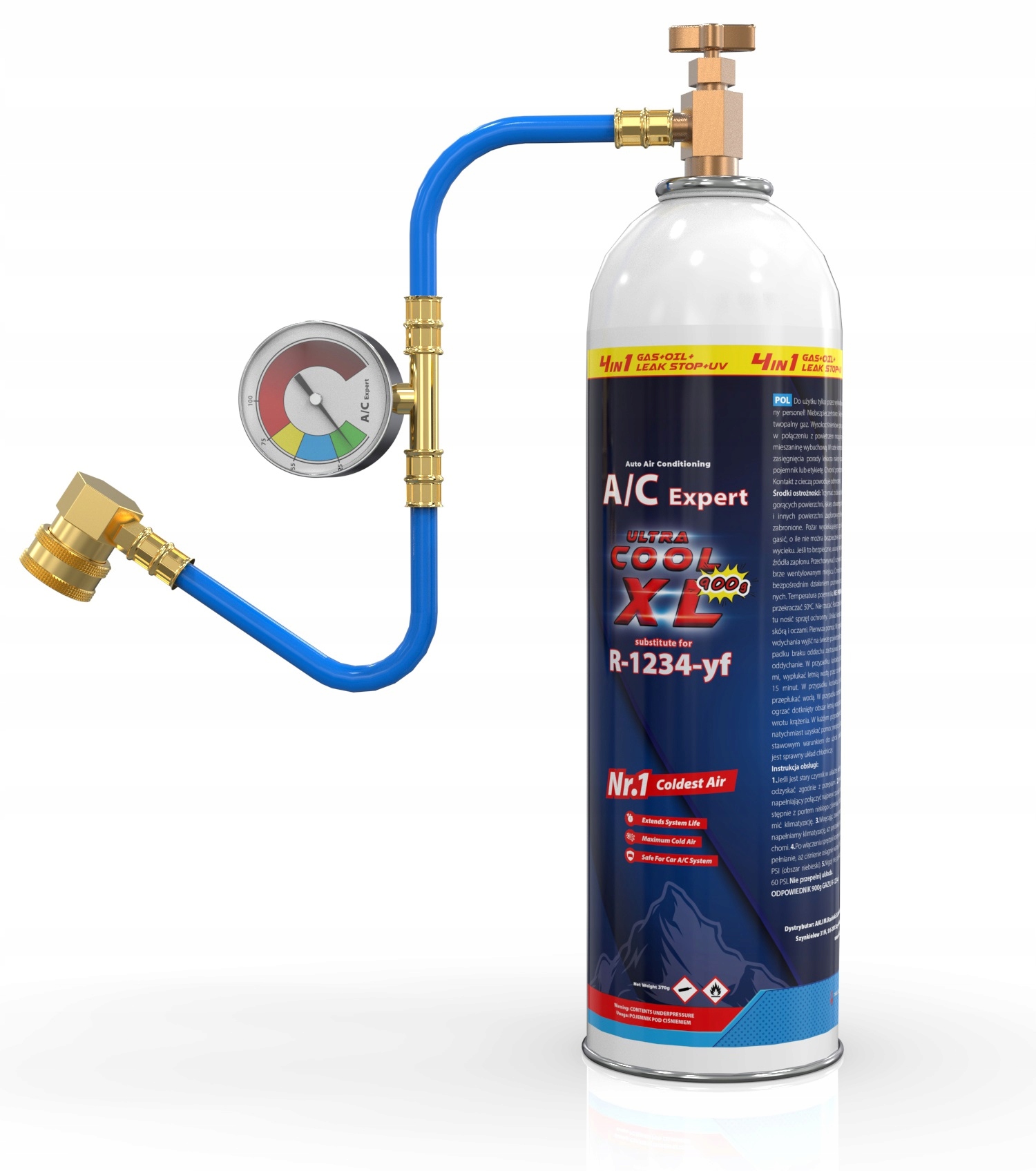 Sada XL 4v1 pro nabíjení automobilové klimatizace plyn R1234yf Ac Expert
