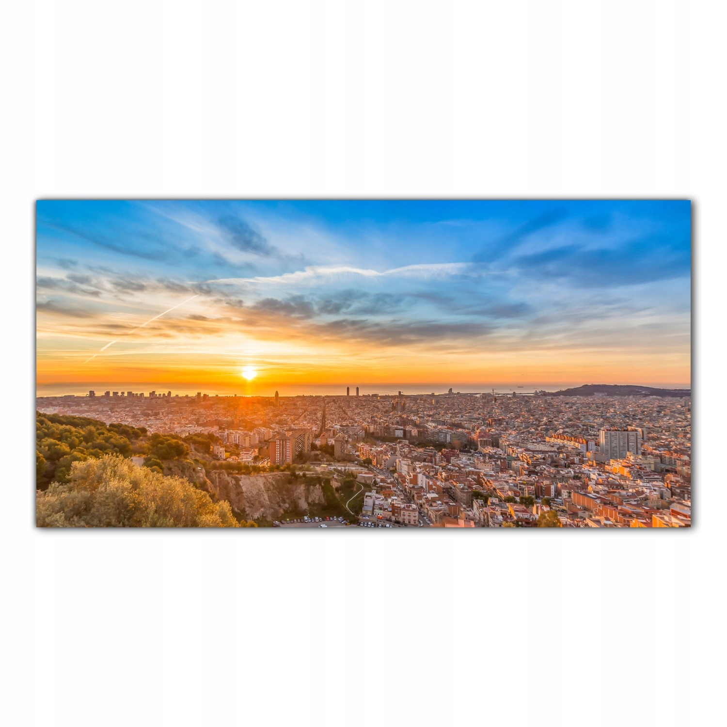 Obraz na skle Foto Mesto Východ slnka 120x60