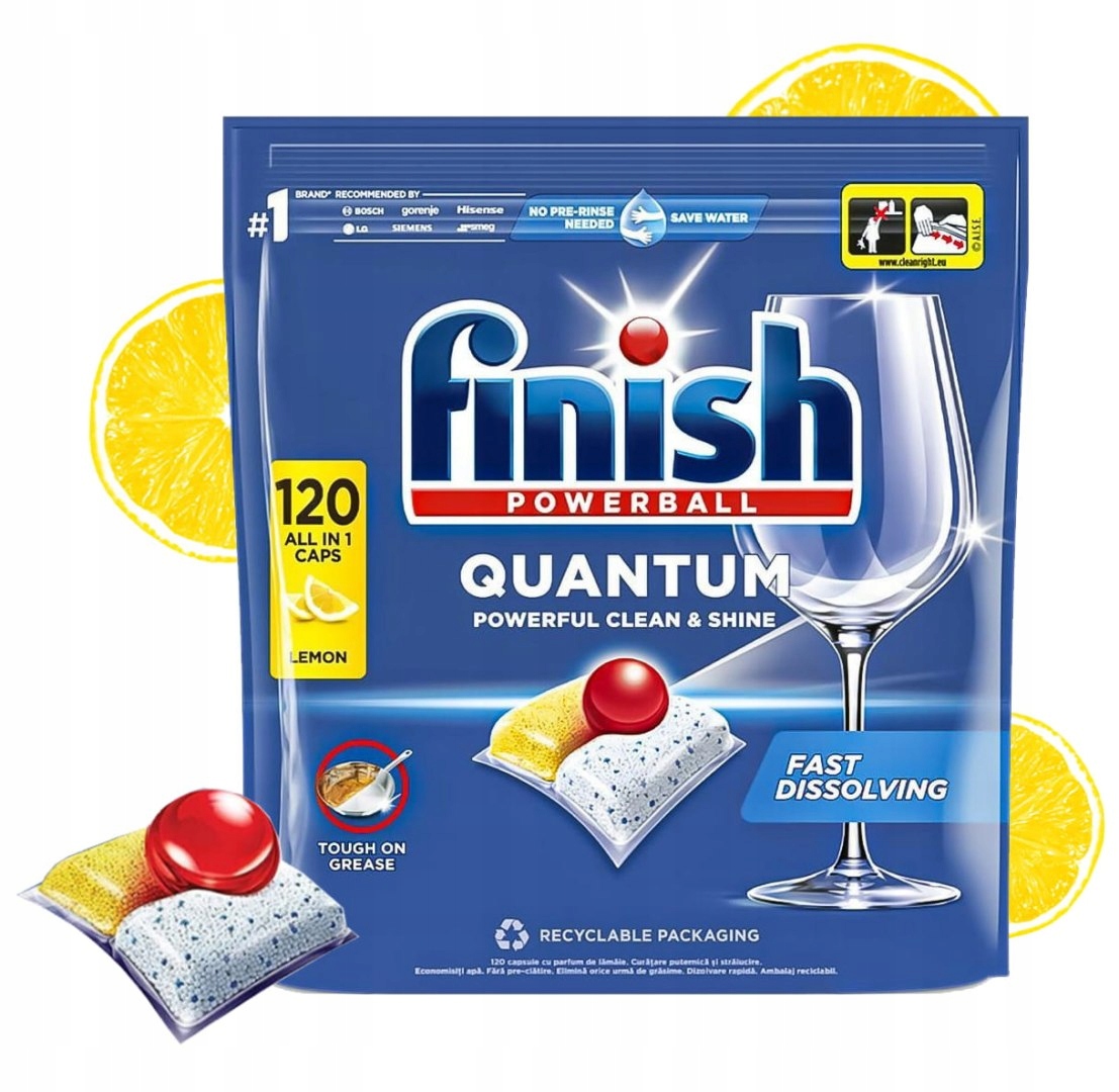 Levně Finish Kapsle Quantum All-in-1 120 Lemon