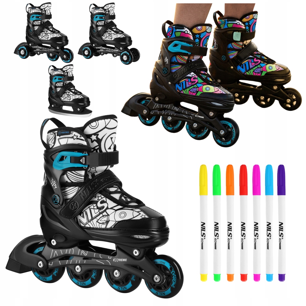 Kolečkové Brusle personalizované 4v1 Brusle 2v1 Brusle Na Led s regulací 7 značek 35-38