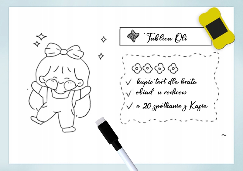 TABLICA MAGNETYCZNA NA LODÓWKĘ SUCHOŚCIERALNA BIAŁA, NA MAGNESY - HUNTER Materiał inny