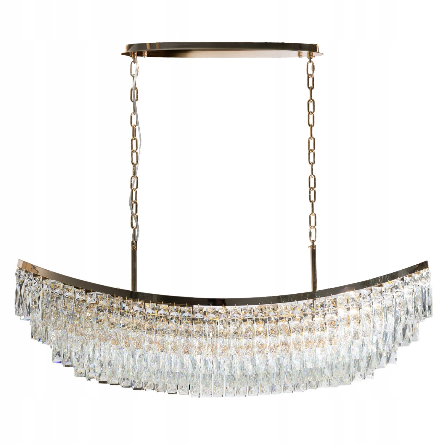 Luxusní polooválné osvětlení ve tvaru lodičky do obývacího pokoje nad pohovku Zambezi