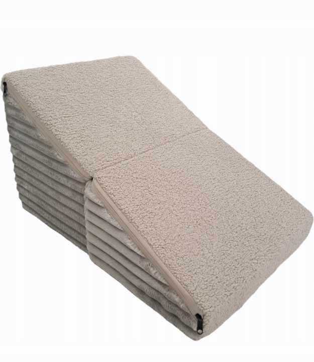 Levně Schody plošina pro psa kočku 2v1 Taburet rampa Sztruks+ Boucle Capucino