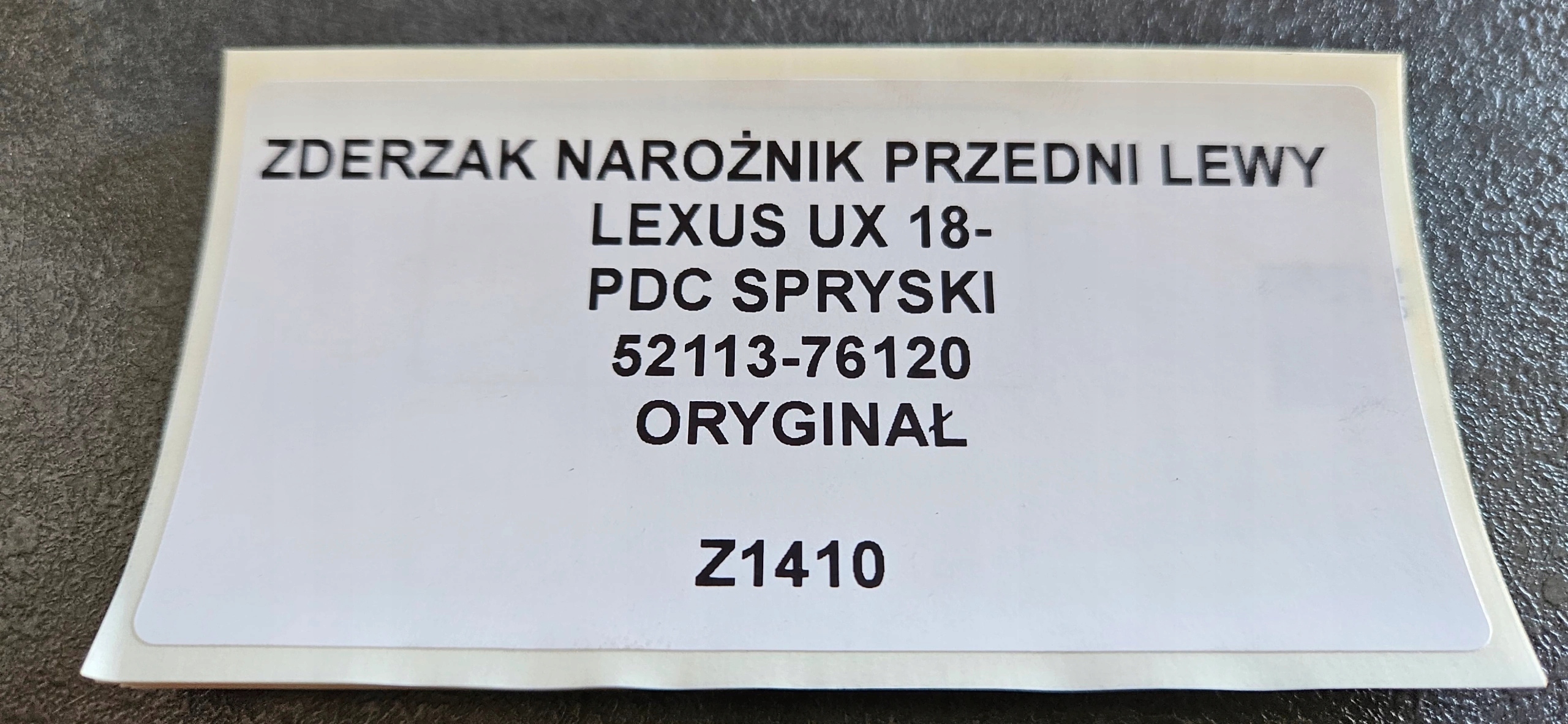 bumper corner front left LEXUS UX 18- PDC washers original 52113-76120