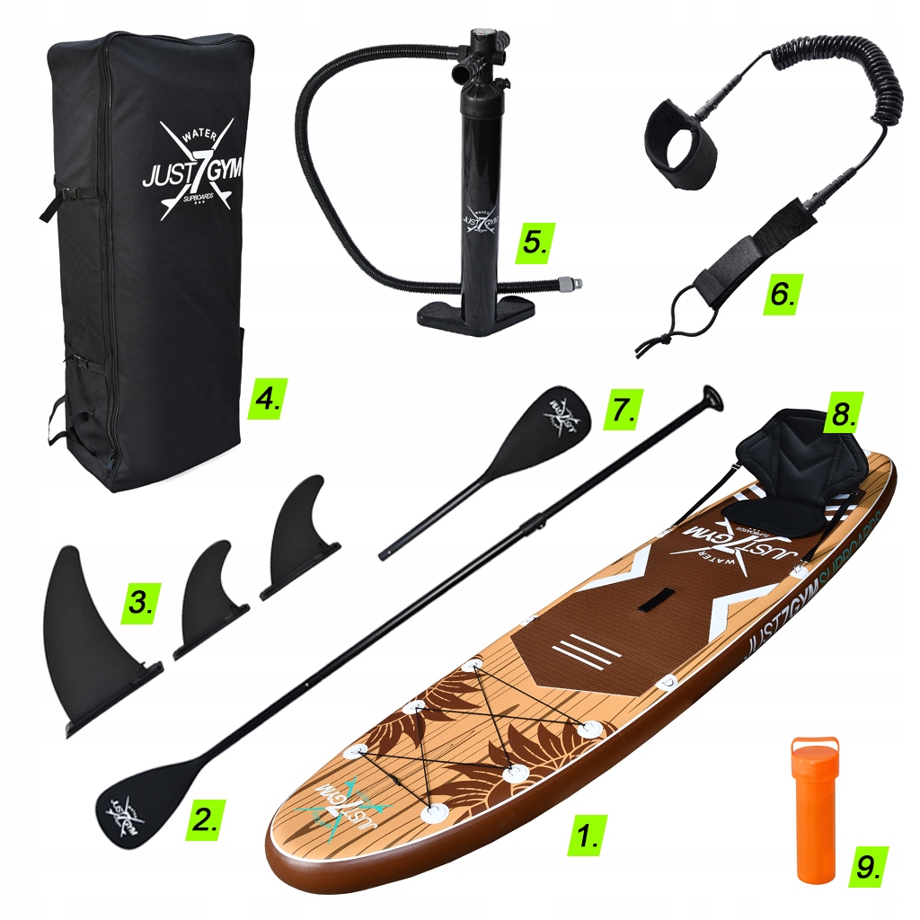 Deska SUP Board Paddle Do Pływania Pompowana 350cm z Siedziskiem i Wiosłem Marka Just7Gym
