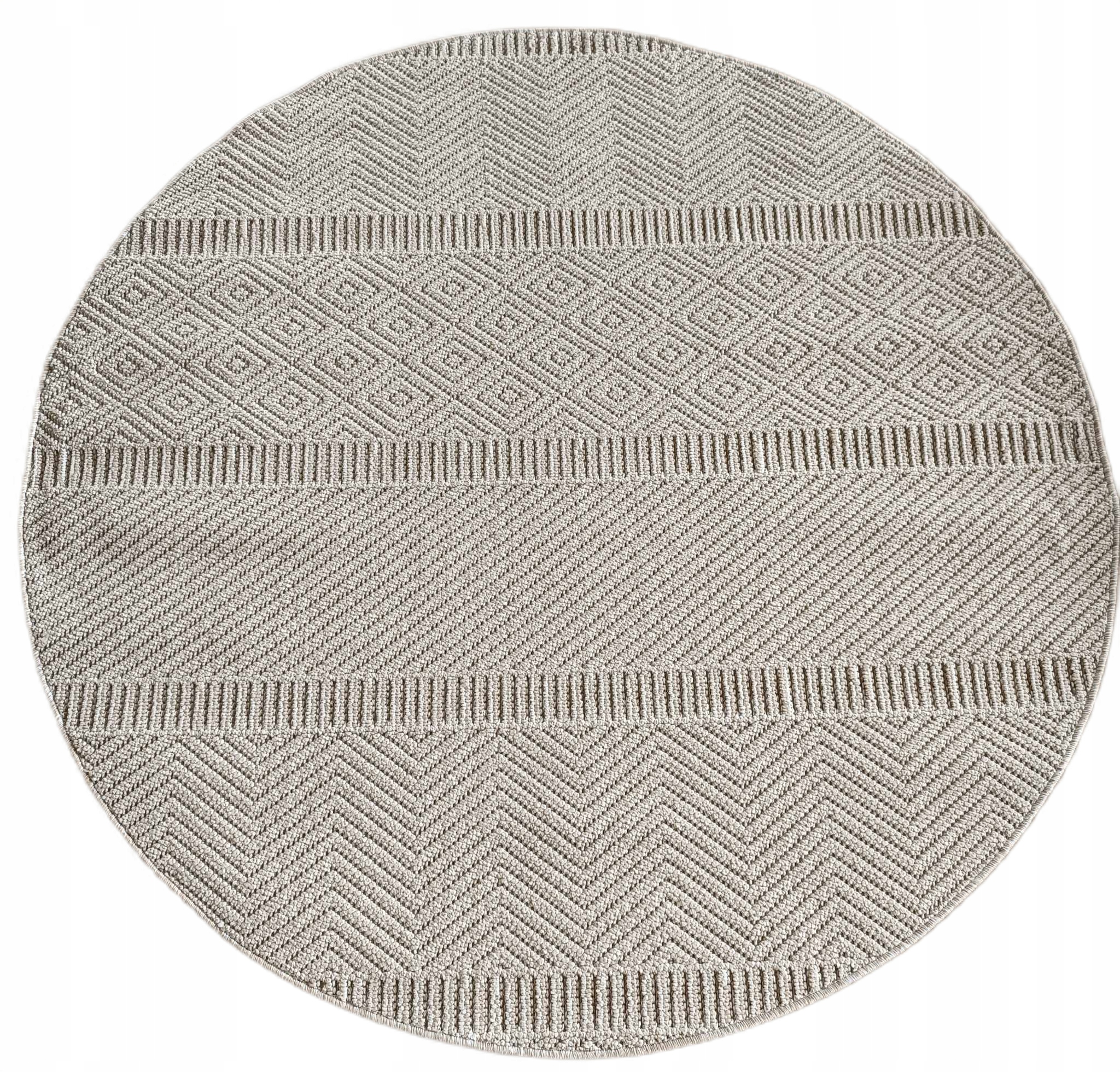 Okrúhly koberec 160 cm, šnúrkový, plochý, vonkajší, vnútorný