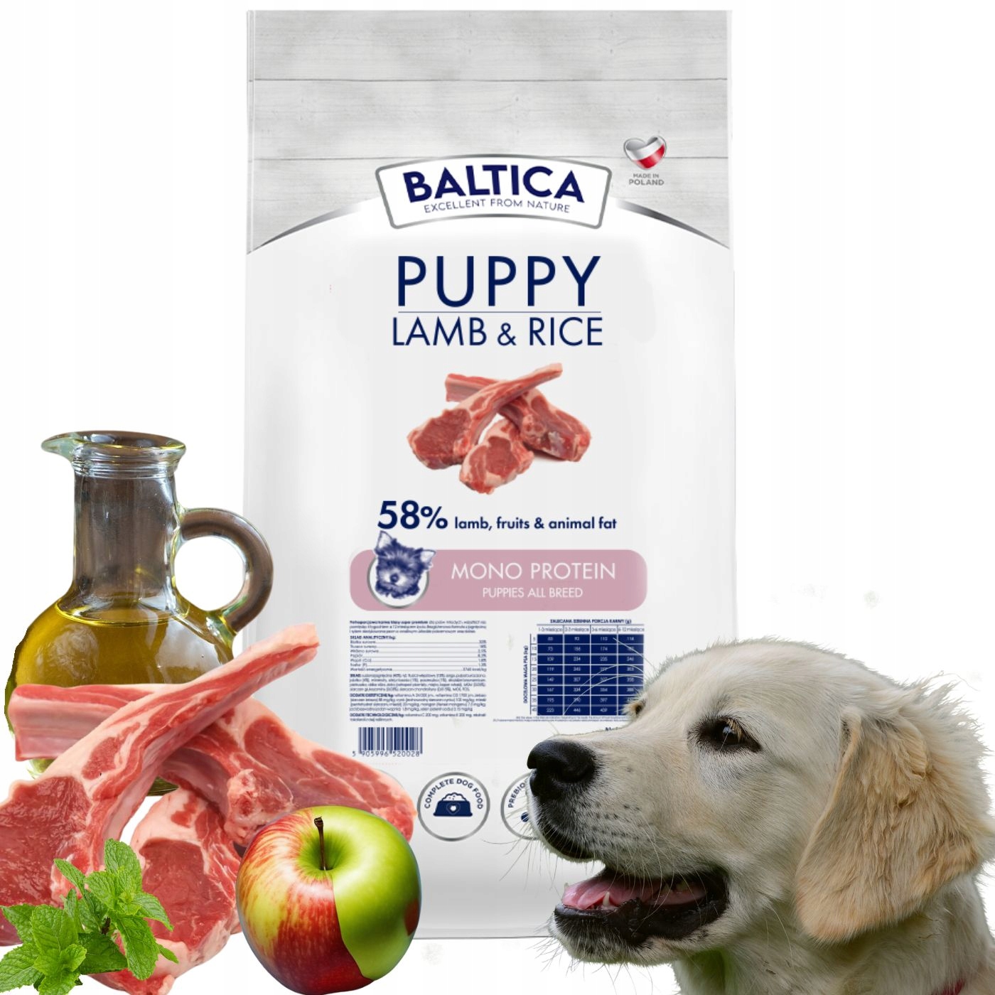 Baltica Lamb&Rice Puppy 12kg dla szczeniąt wszystkich ras