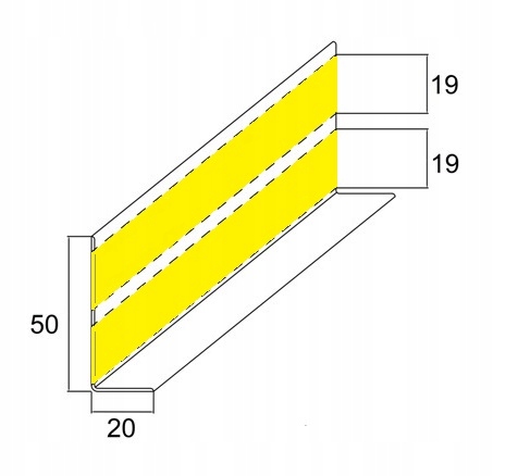 Listwa PRZYPODŁOGOWA PCV 50x20 Samoprzylepna 15m Cokołowa Marka Profipvc
