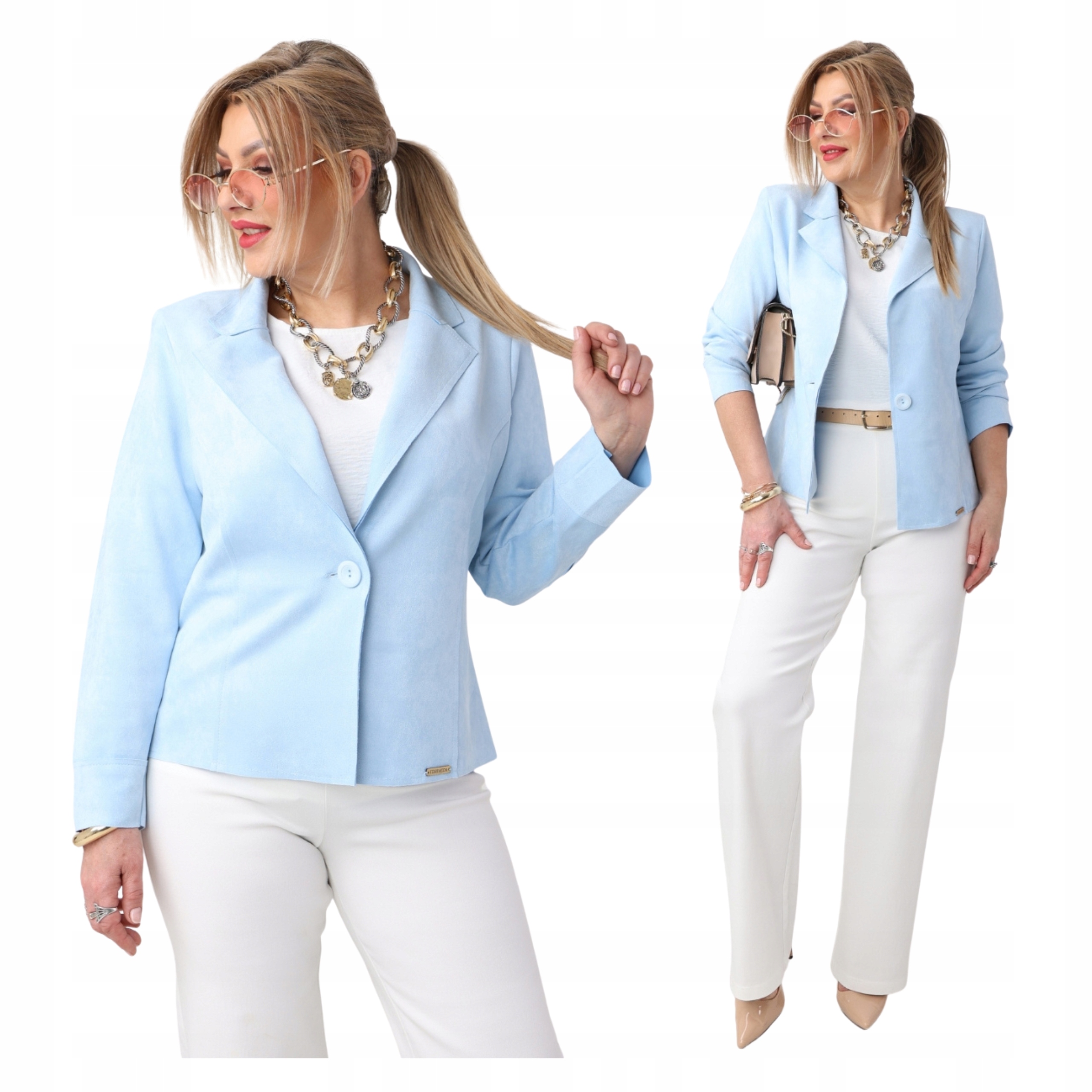 Marynarka damska żakiet zamszowy Polski Producent duże rozmiary