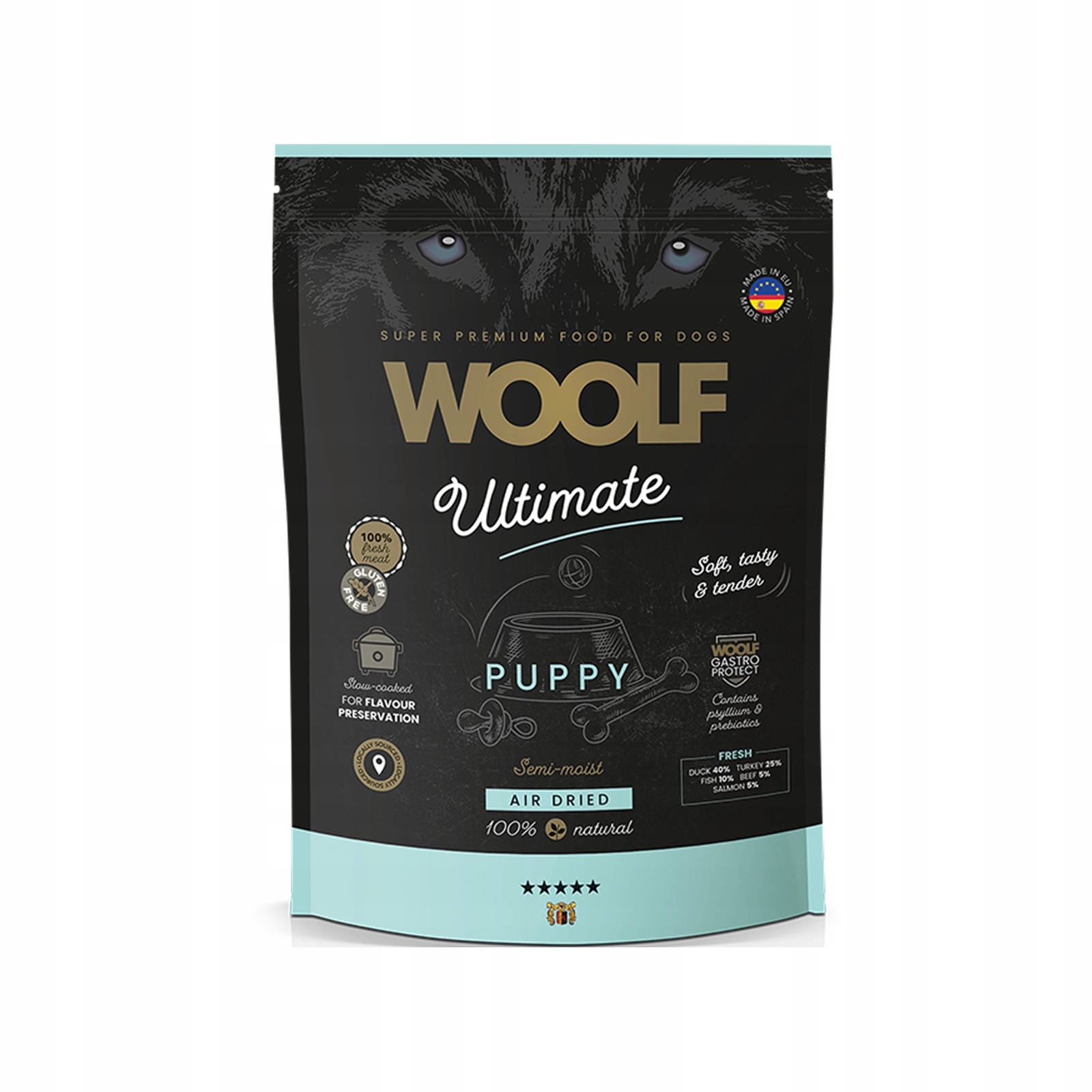 Woolf Ultimate polovlhké krmivo pro psa Puppy Junior kachna krůta 1 kg