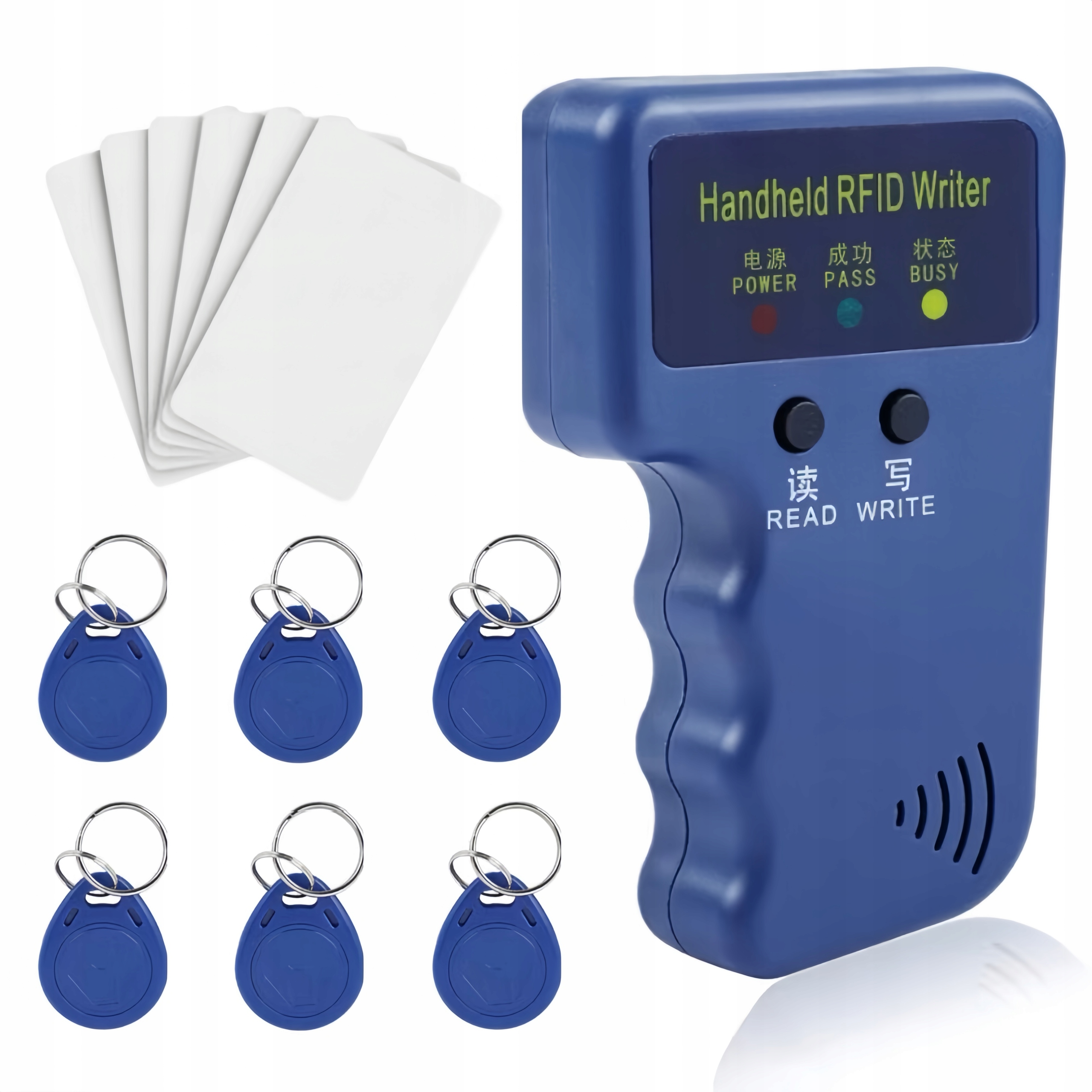 CZYTNIK PROGRAMATOR KOPIER DUPLIKATOR RFID 125 KHZ 6X BRELOK +6X KARTA