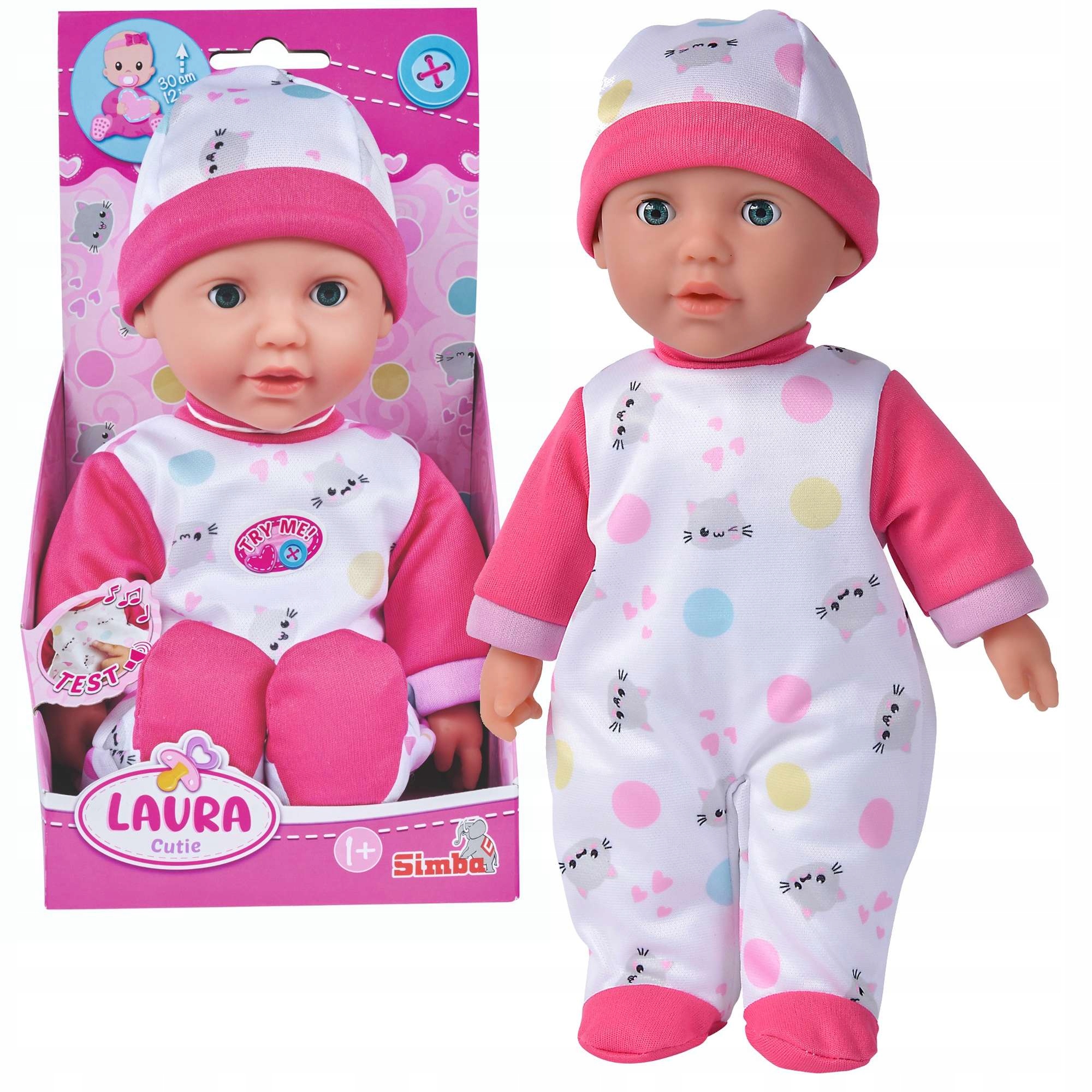 

Interaktywna Lalka Laura Słodki Bobas Dźwięk 30 CM