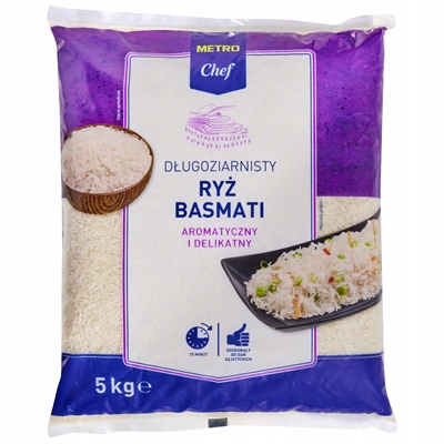 Metro Chef Rýže Basmati 5 kg Aromatická dlouhozrnná gastronomická rýže