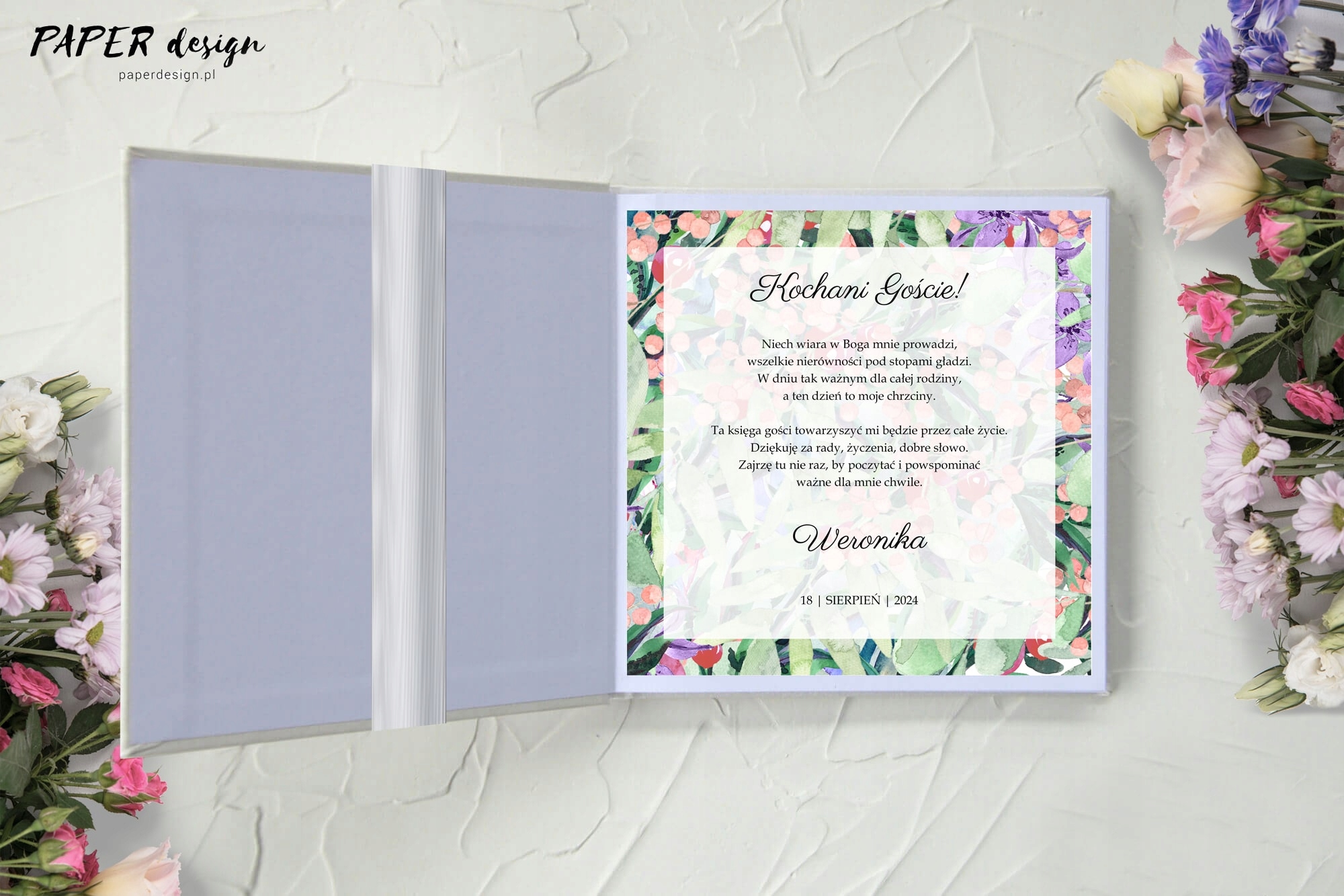 Księga gości na CHRZEST Kwiatowy Wianek Marka inna marka