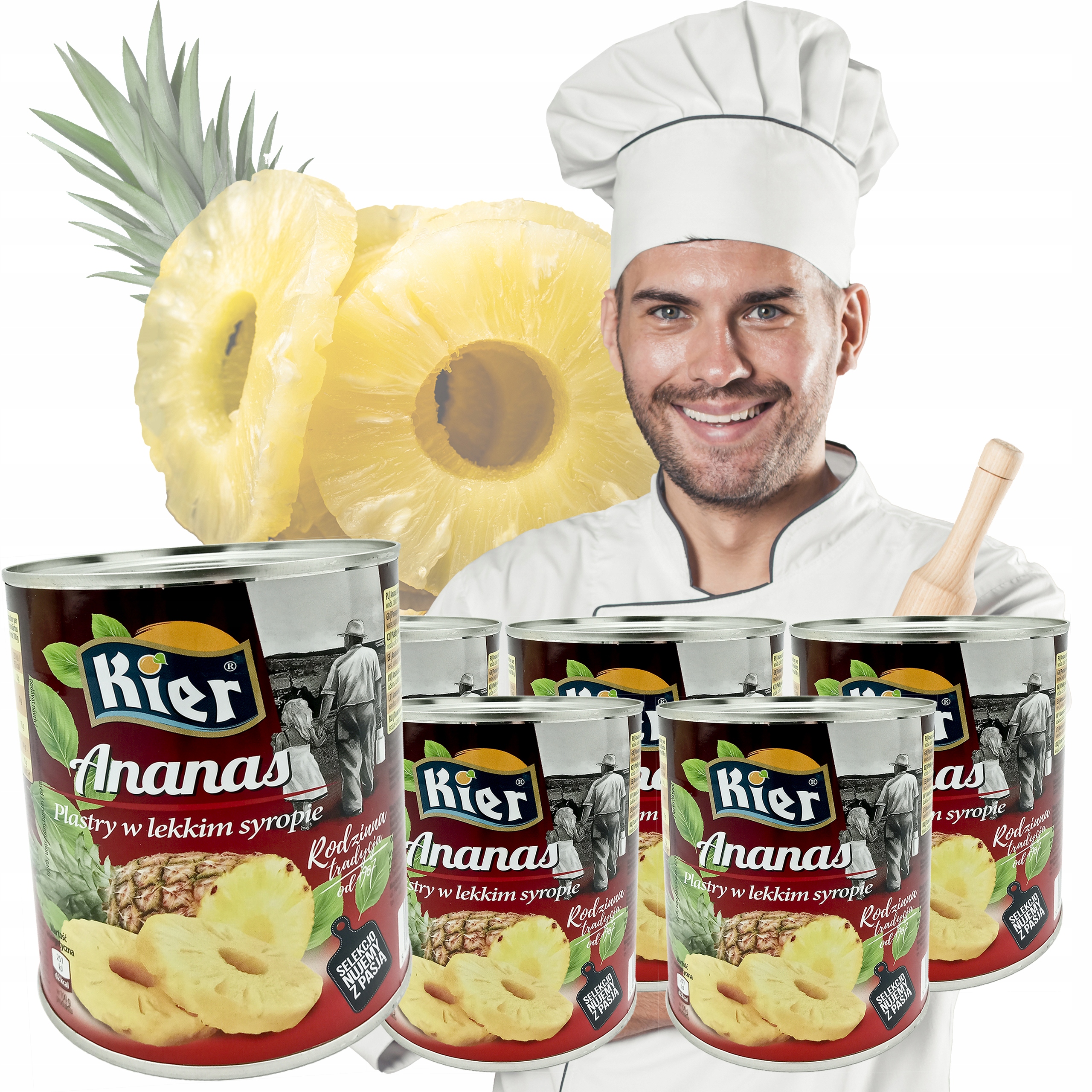 Ananas Plastry V Lehkém Sirupu 6X3050g Svařovací
