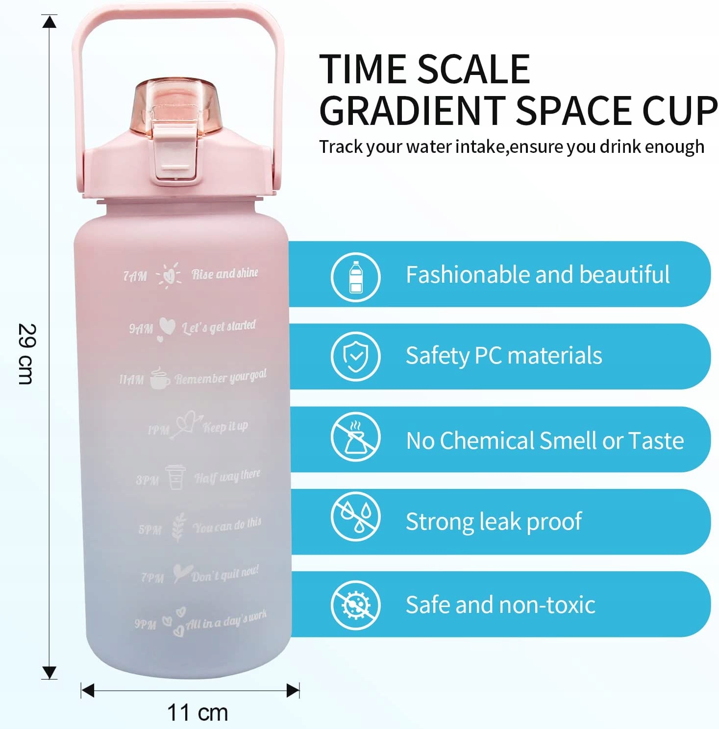 Sportowy bidon na wodę ze słomką 2l Marka inna marka