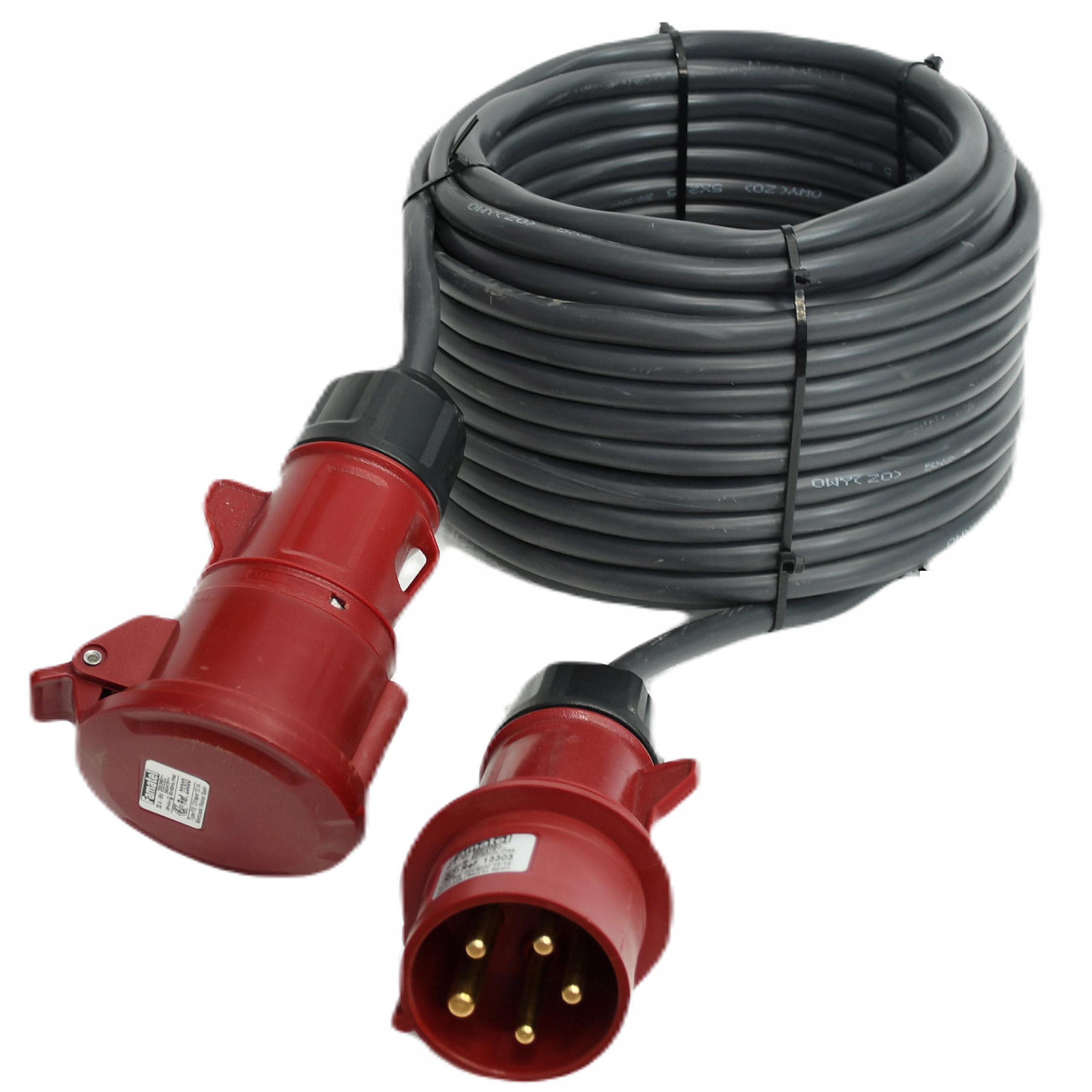 Przedłużacz Siłowy 30metrów Kabel Gumowy Z Gniazdem I Wtyczką 16A 5x2,5 Owy