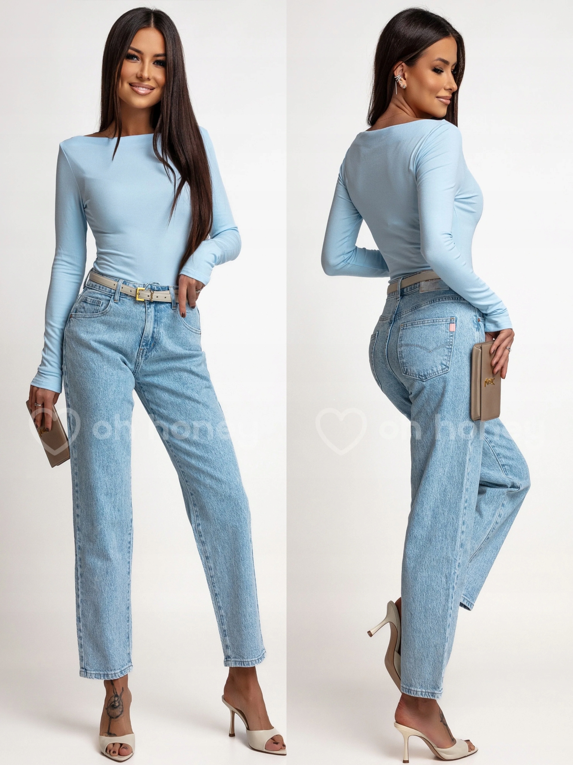 Džínové kalhoty Mom Fit Modré Joy XL