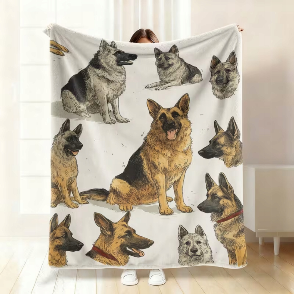 Deka přehoz pro psy pejsci piknikový piknik německý ovčák dárek 150x200