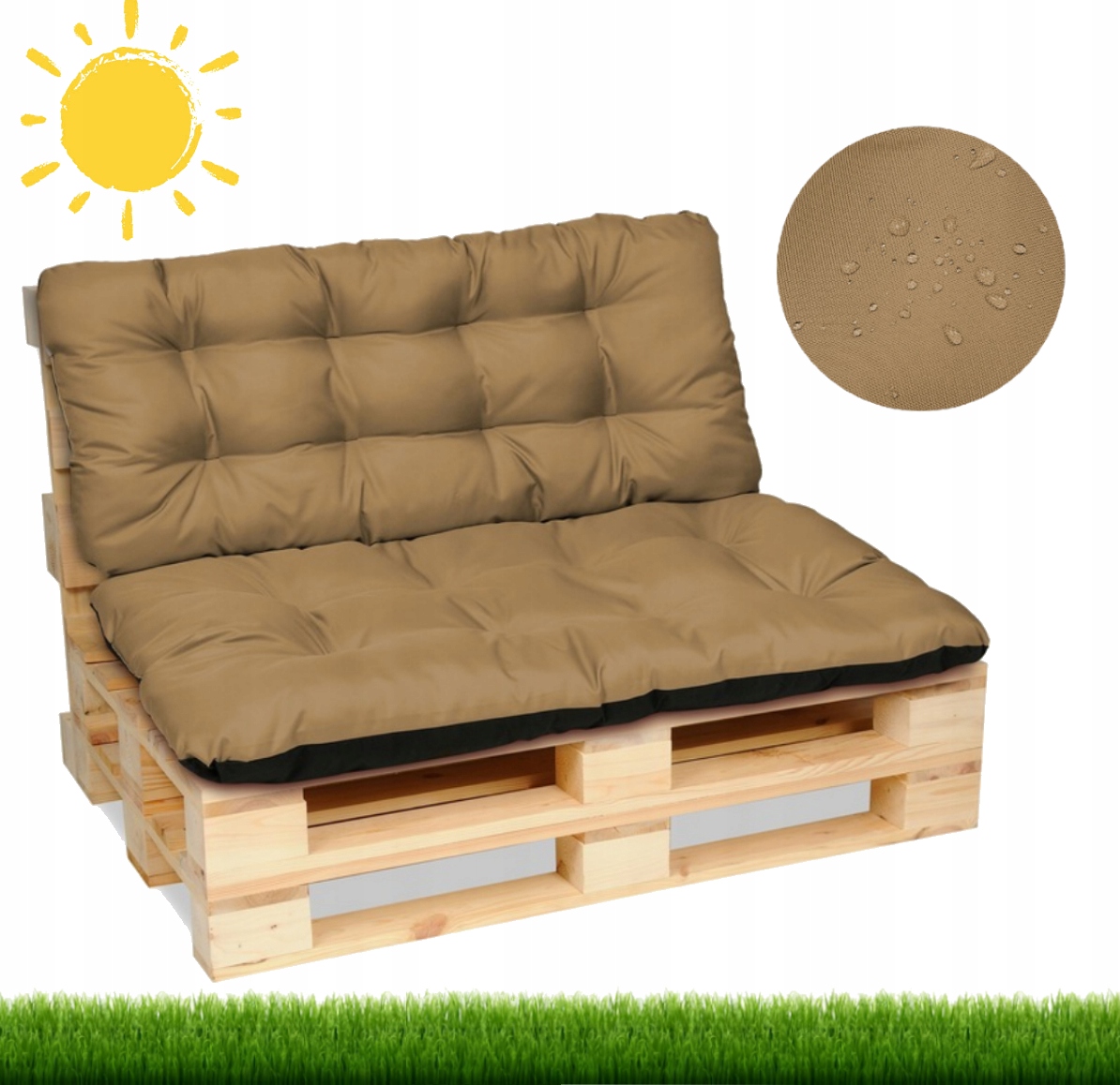 

Poduszki na meble z palet ławkę 120x80+120x50 beż