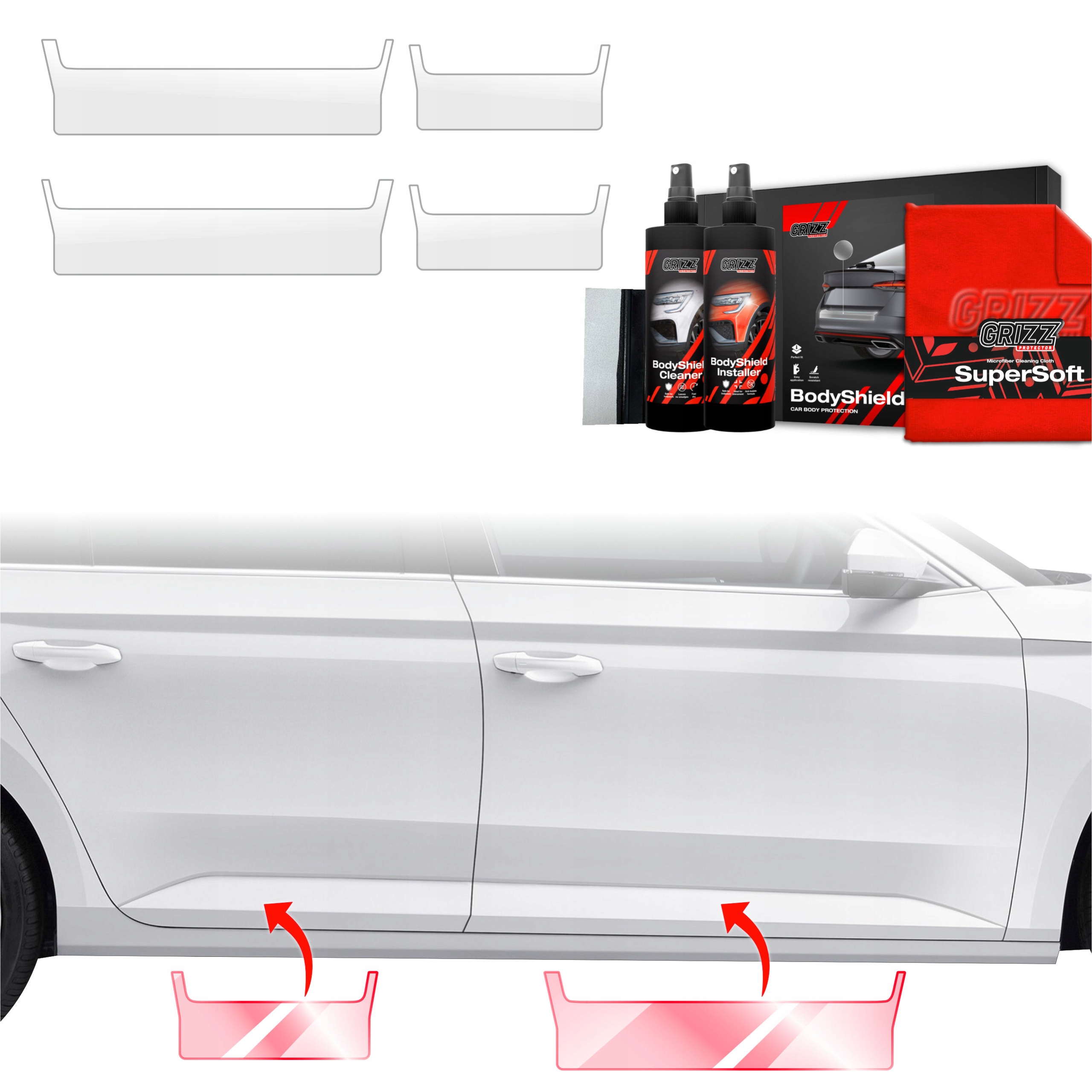 4v1 Fólie Ppf dýha na prahy pro Škoda Superb 3 Combi (2015-2019) Grizz