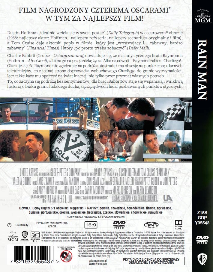 RAIN MAN (DVD) Gatunek dramaty