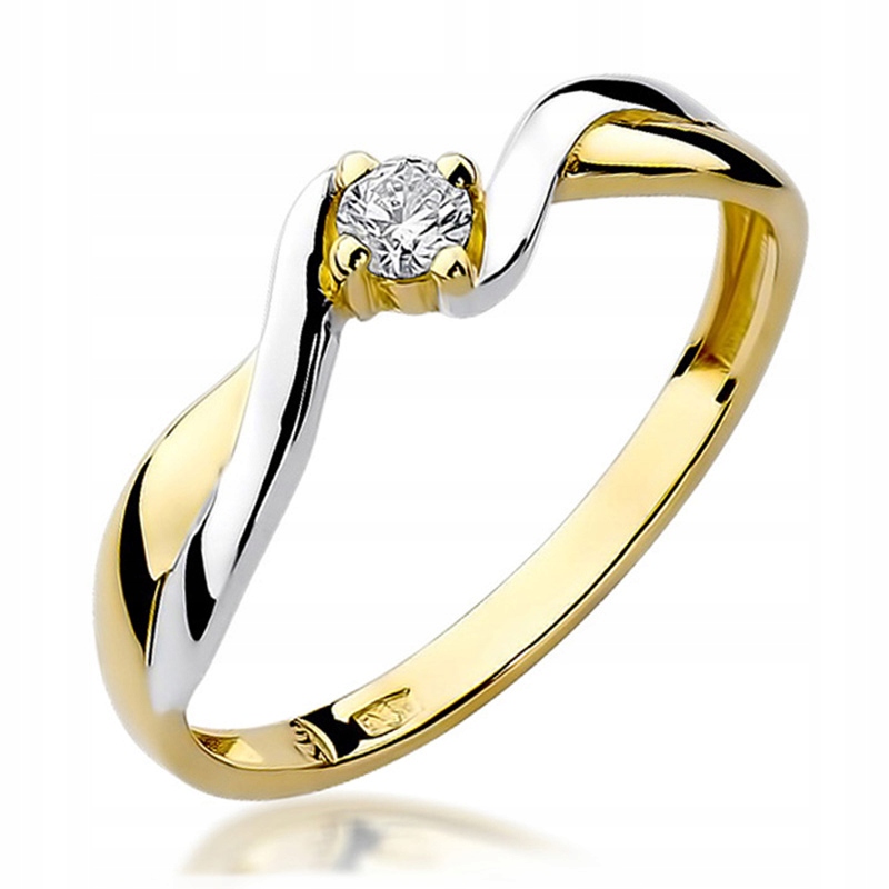 Zlatý Prstýnek s Briliantem 0,08 ct