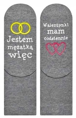 

Skarpetki damskie z tekstem na walentynki