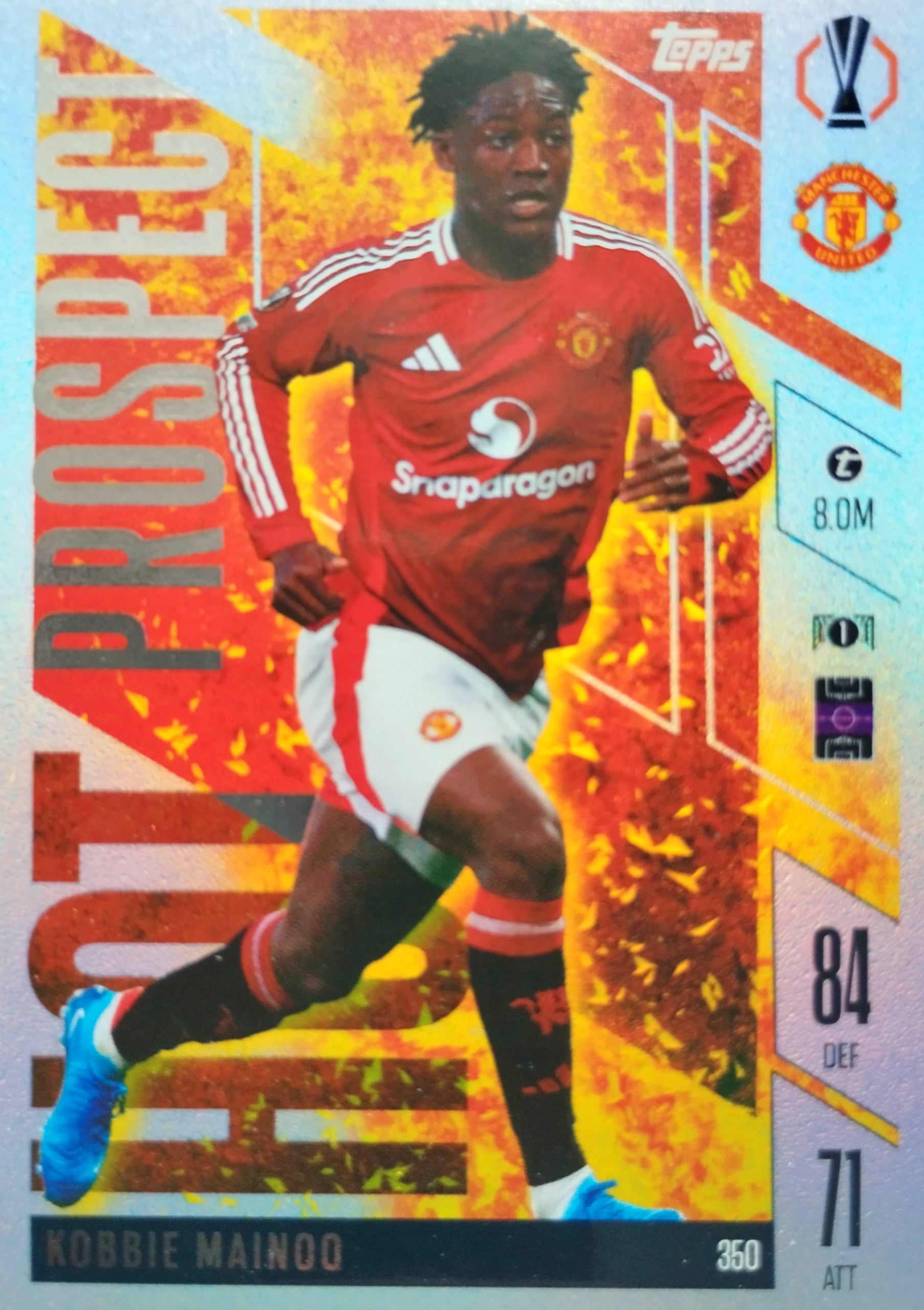 Topps Match Attax Extra 2024/25 2025 Hot Prospect 350 Mainoo Manchester U