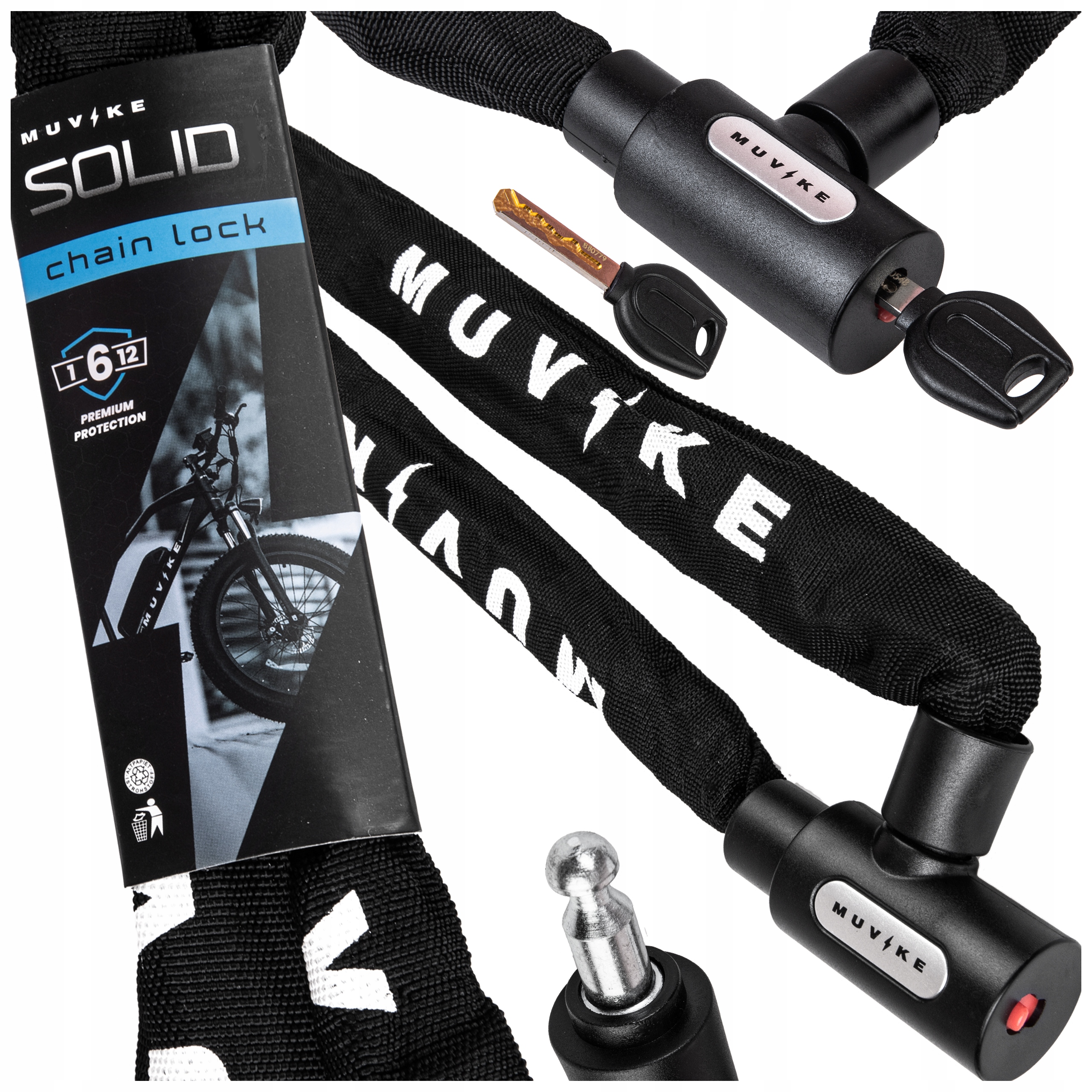 ZAPIĘCIE ROWEROWE ŁAŃCUCH MUVIKE SOLID 900/6K NA KLUCZ LEKKI A SOLIDNY