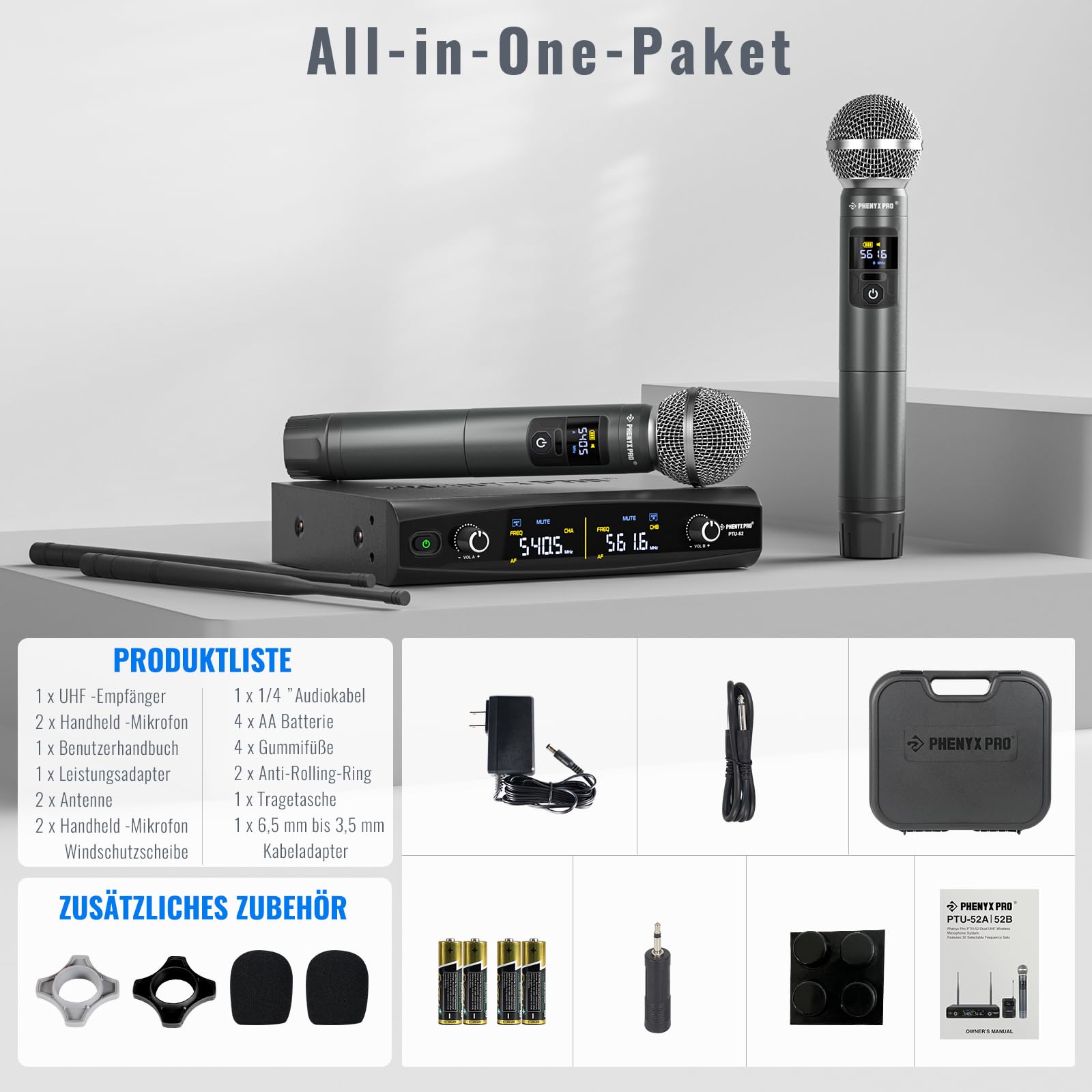 PHENYX PRO Bezprzewodowy System Mikrofonowy Karaoke Kościoła — miniatura 6