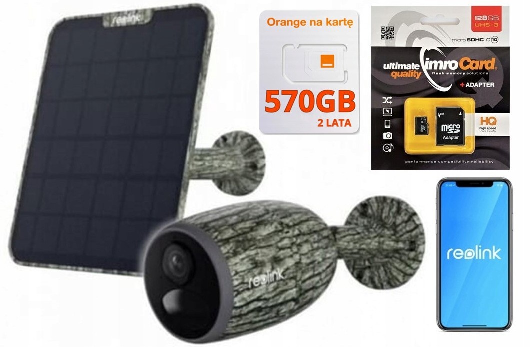 Kamera Reolink Go G330moro 4G batéria Panel Sim Karta Karta 128