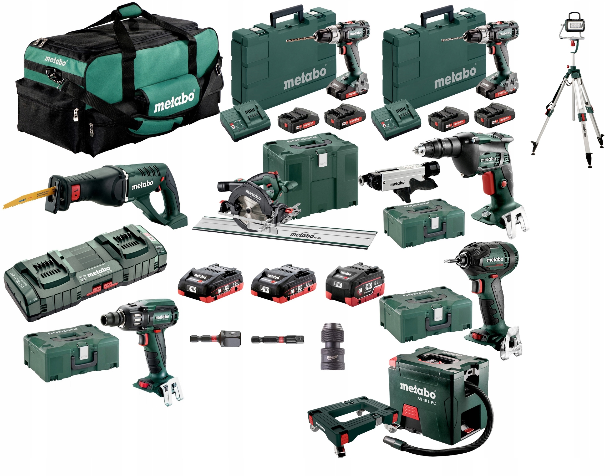 METABO ZESTAW COMBO 9 NARZĘDZI 9 AKUMULATORÓW