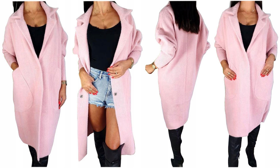 

Płaszcz Alpaka Długi Płaszczyk Wełna Kurtka S