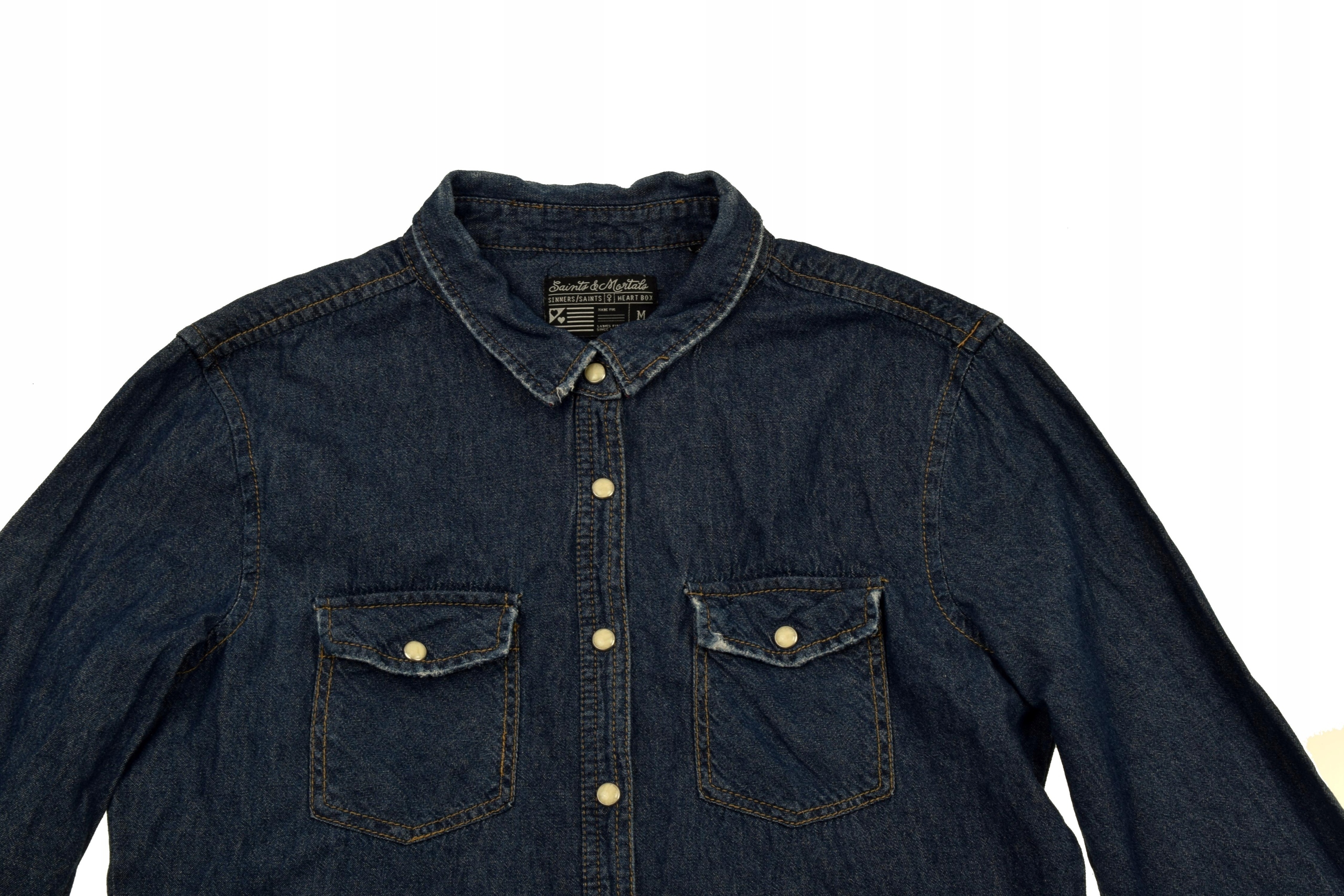 SAINTS&MORTALS JEANSOWA KOSZULA PRZECIERANA M Marka inna