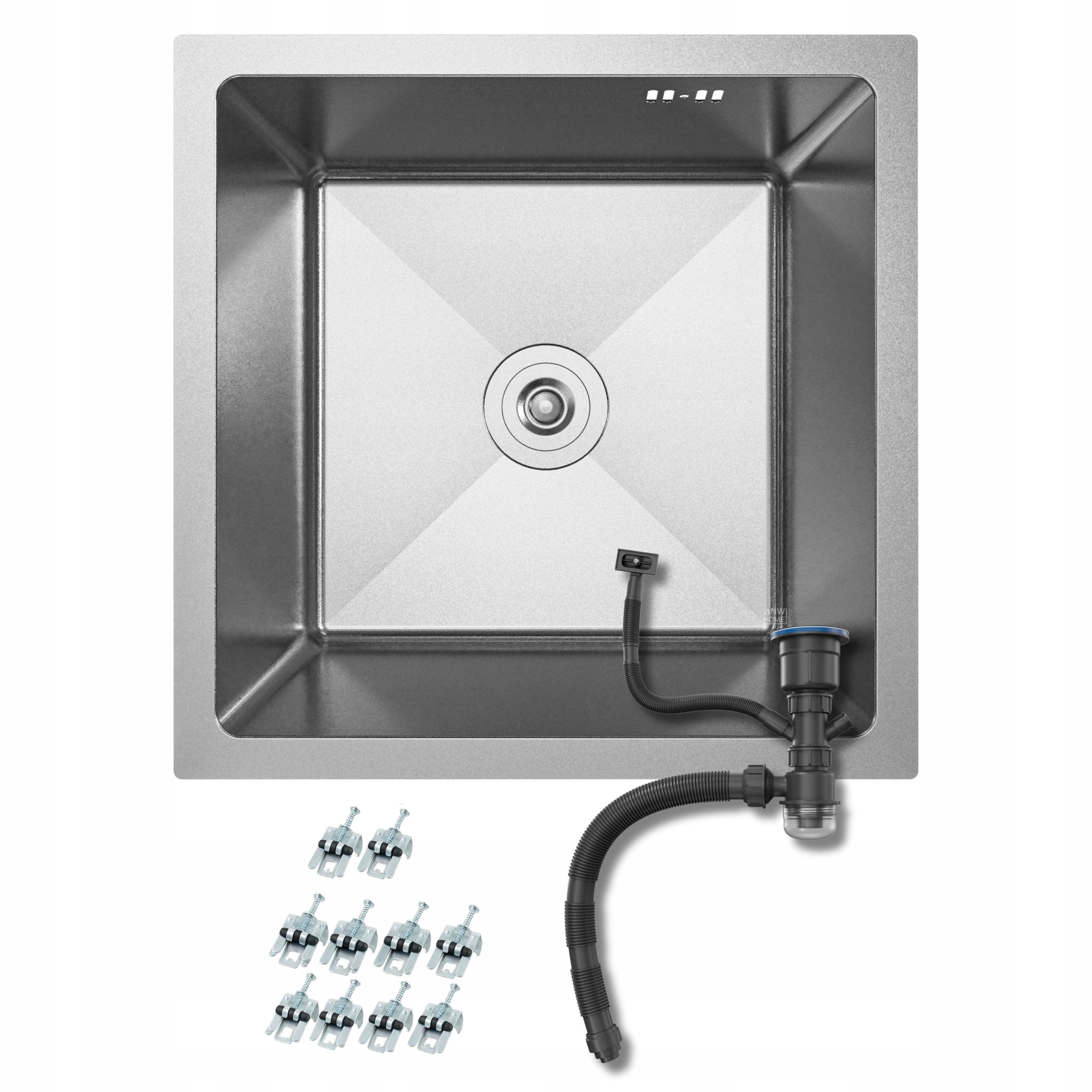 Kuchynský Drez 44X44 CM Nerezová Oceľ 304 Inox So Sifónom