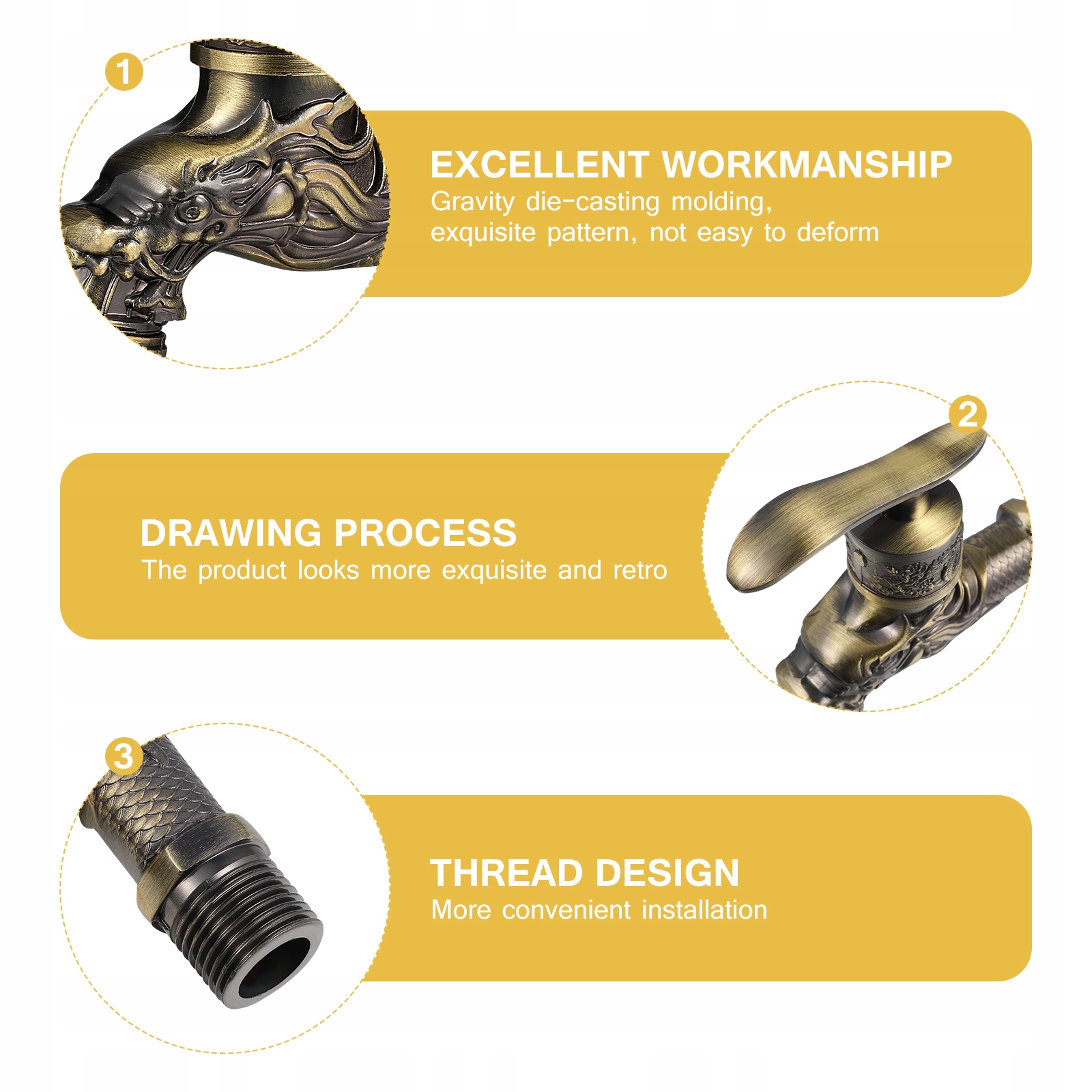 Miedziany kran Zewnętrzny kran z mosiądzu Marka bez marki