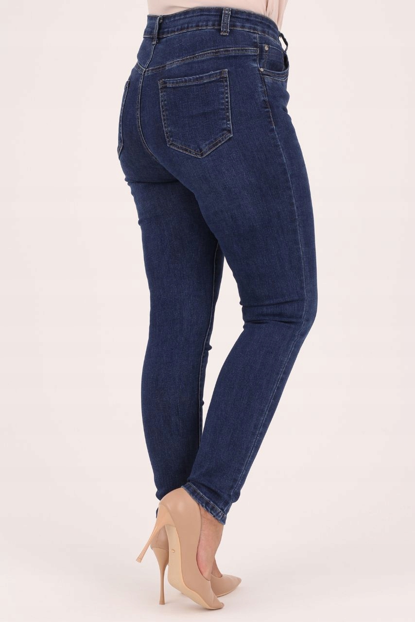 JEANSY DAMSKIE PROSTE NOGAWKI DUŻE ROZMIARY BAWEŁNIANE SPODNIE JEANSOWE Linia plus size (duże rozmiary)