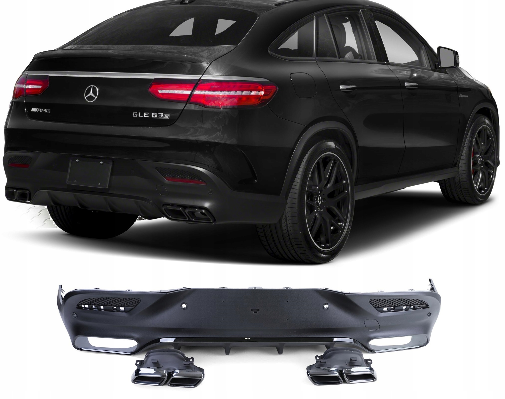 J39768BM - Дифузор Mercedes GLE COUPE C292 AMG GLE63 (15-19)